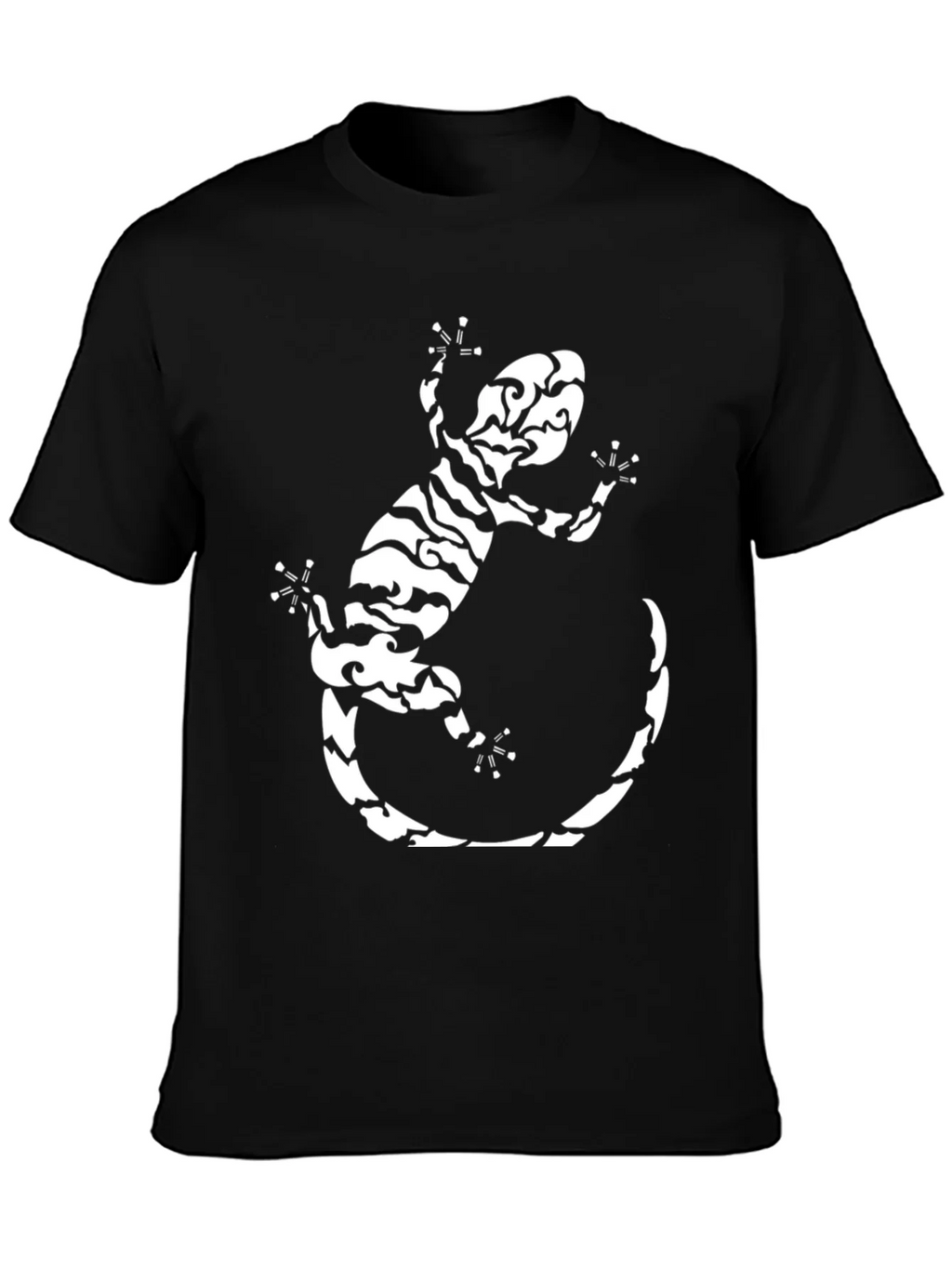 Tribal Gecko Graphic Tee - Stylish Black T-Shirt product image 6