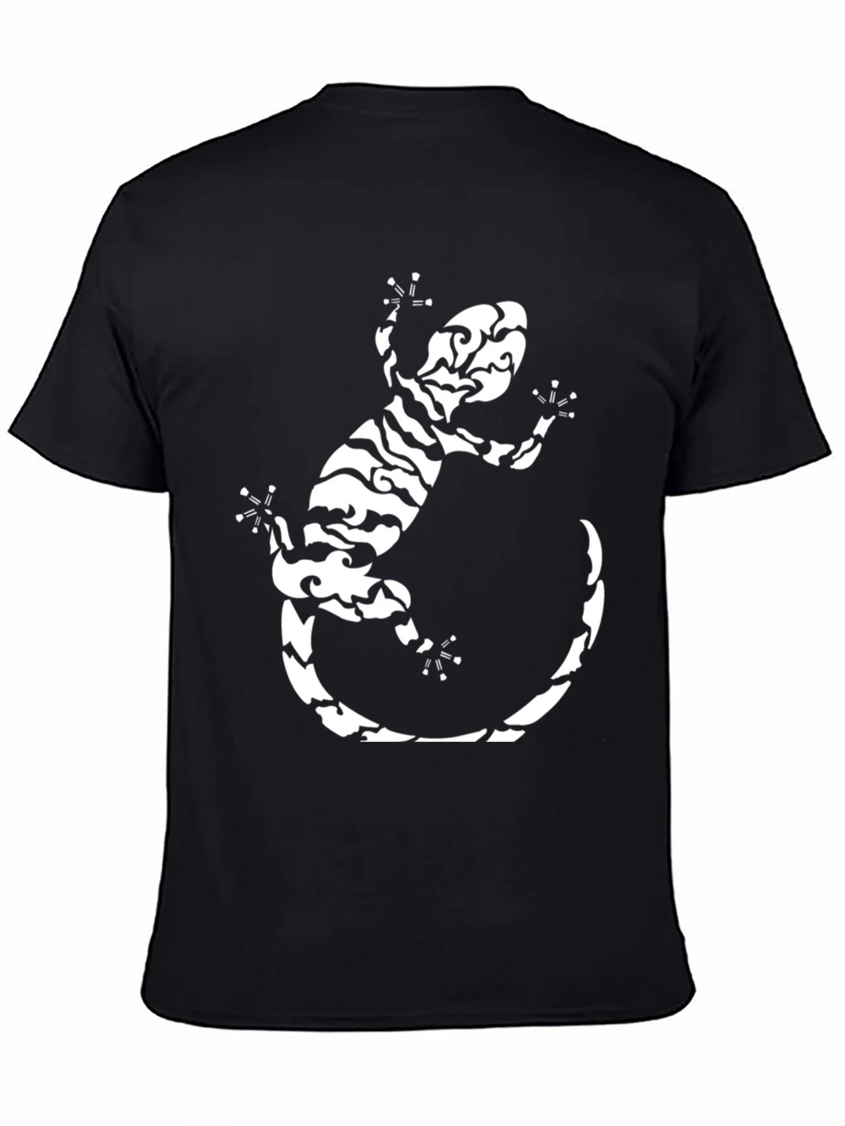 Tribal Gecko Graphic Tee - Stylish Black T-Shirt product image 7