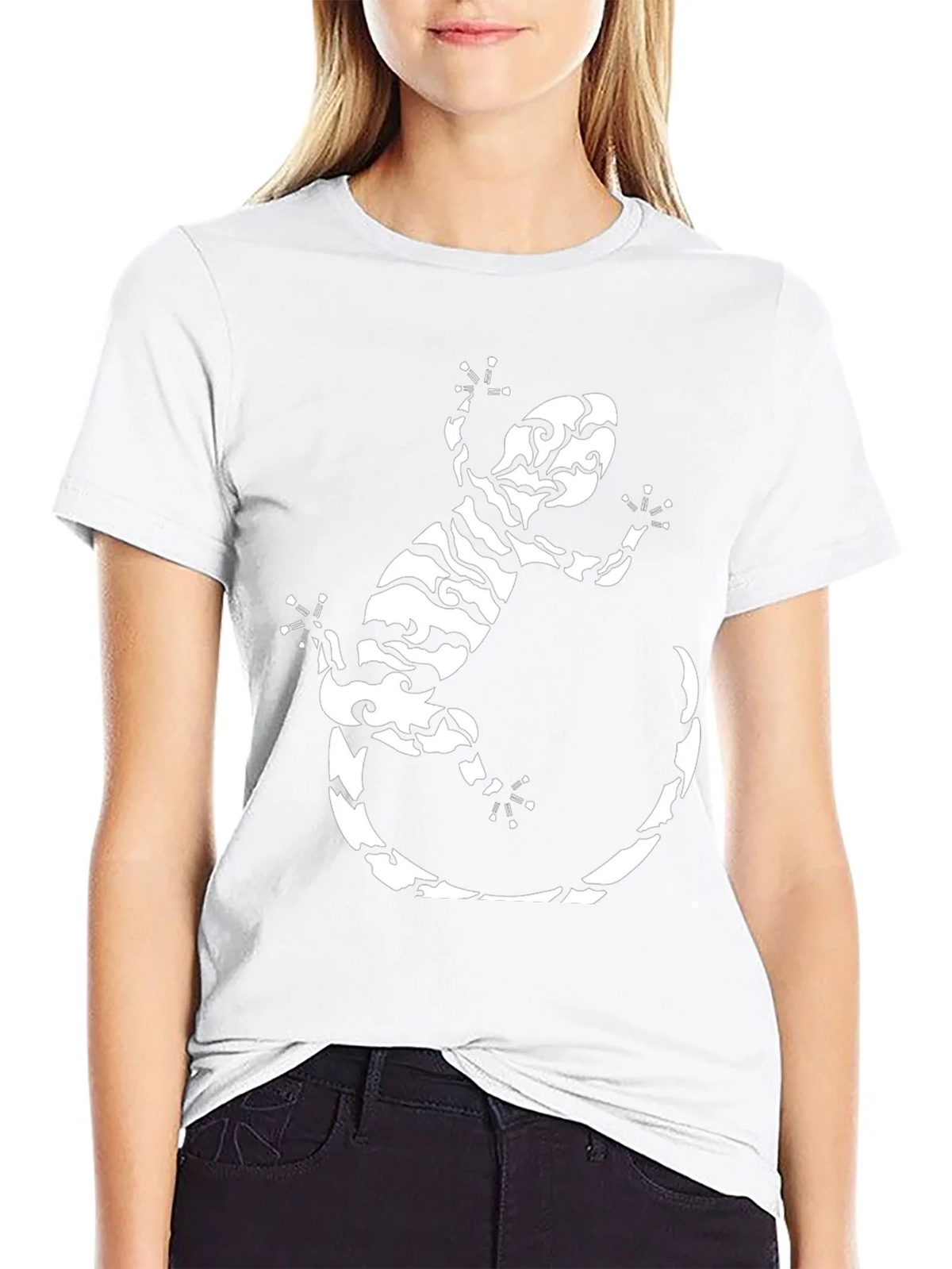 Tribal Gecko Graphic Tee - Stylish Black T-Shirt product image 11