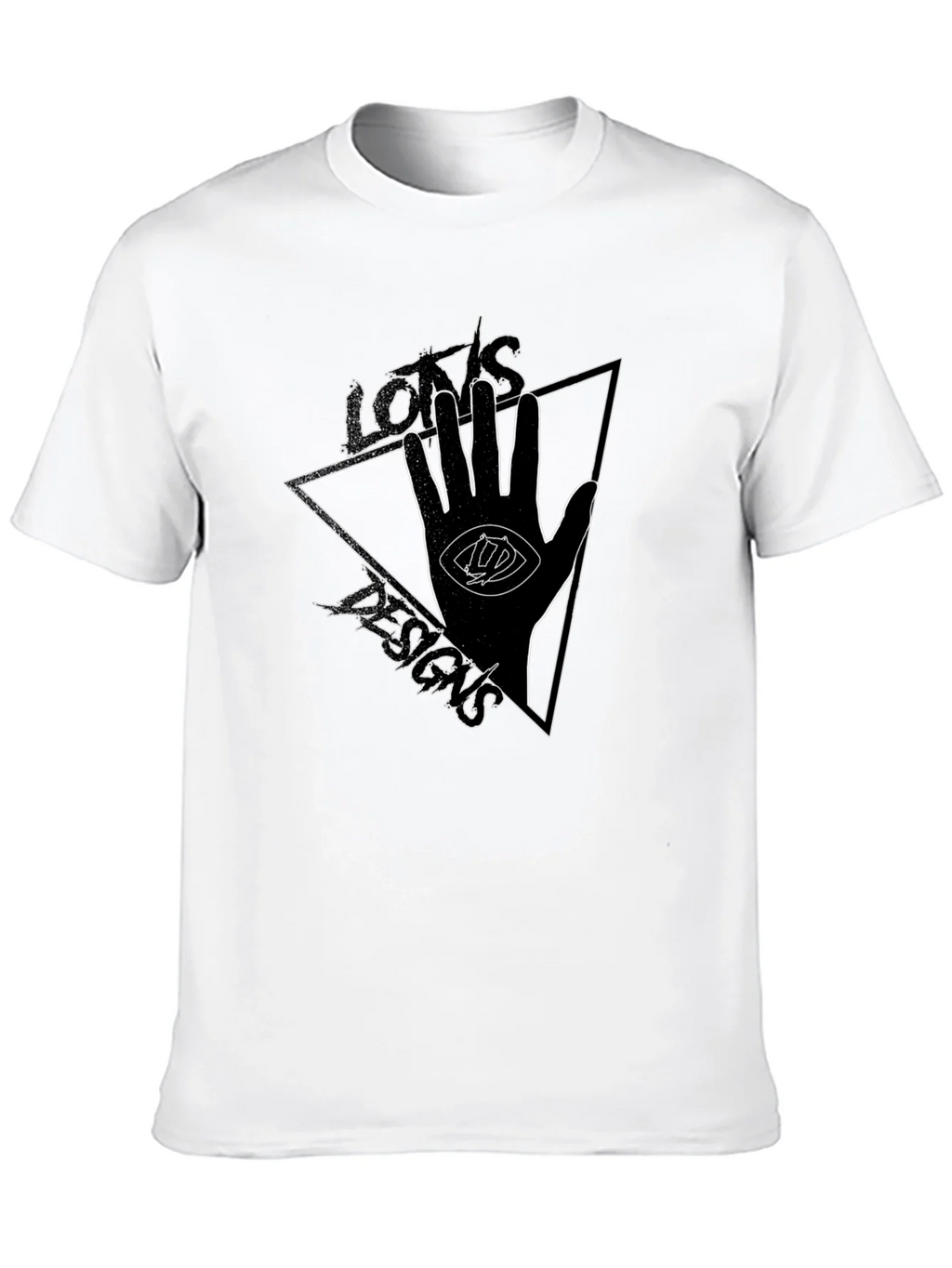 Eye Hand Triangle Graphic Tee - Black Cotton T-Shirt product image 12
