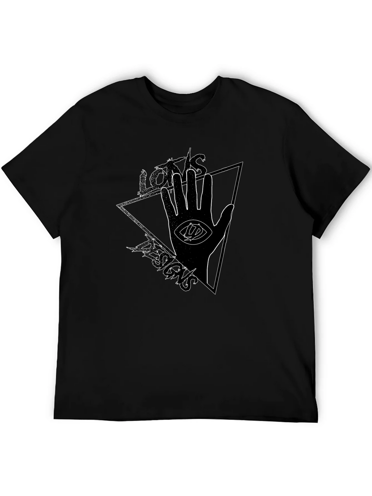 Eye Hand Triangle Graphic Tee - Black Cotton T-Shirt product image 8