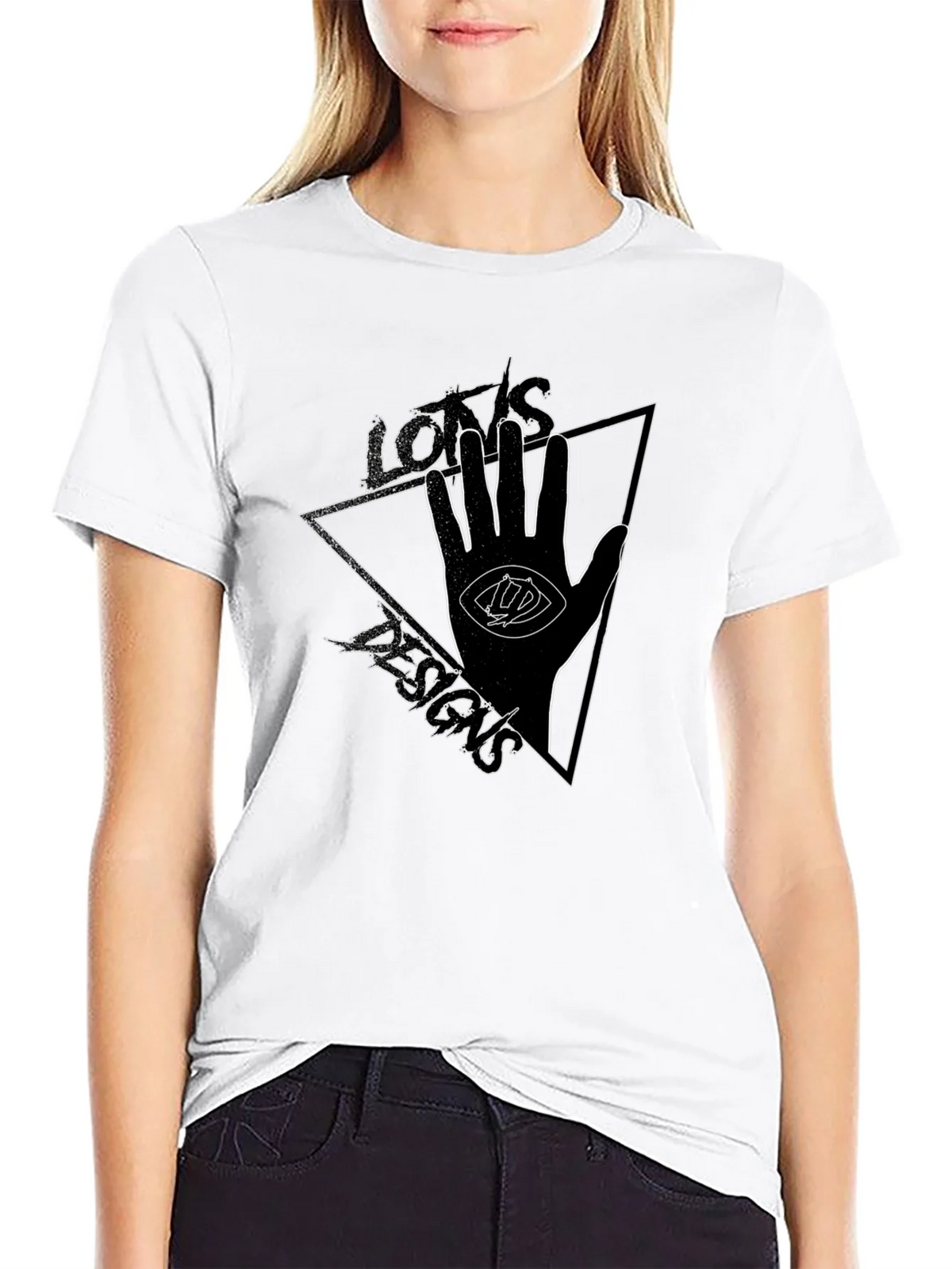 Eye Hand Triangle Graphic Tee - Black Cotton T-Shirt product image 11