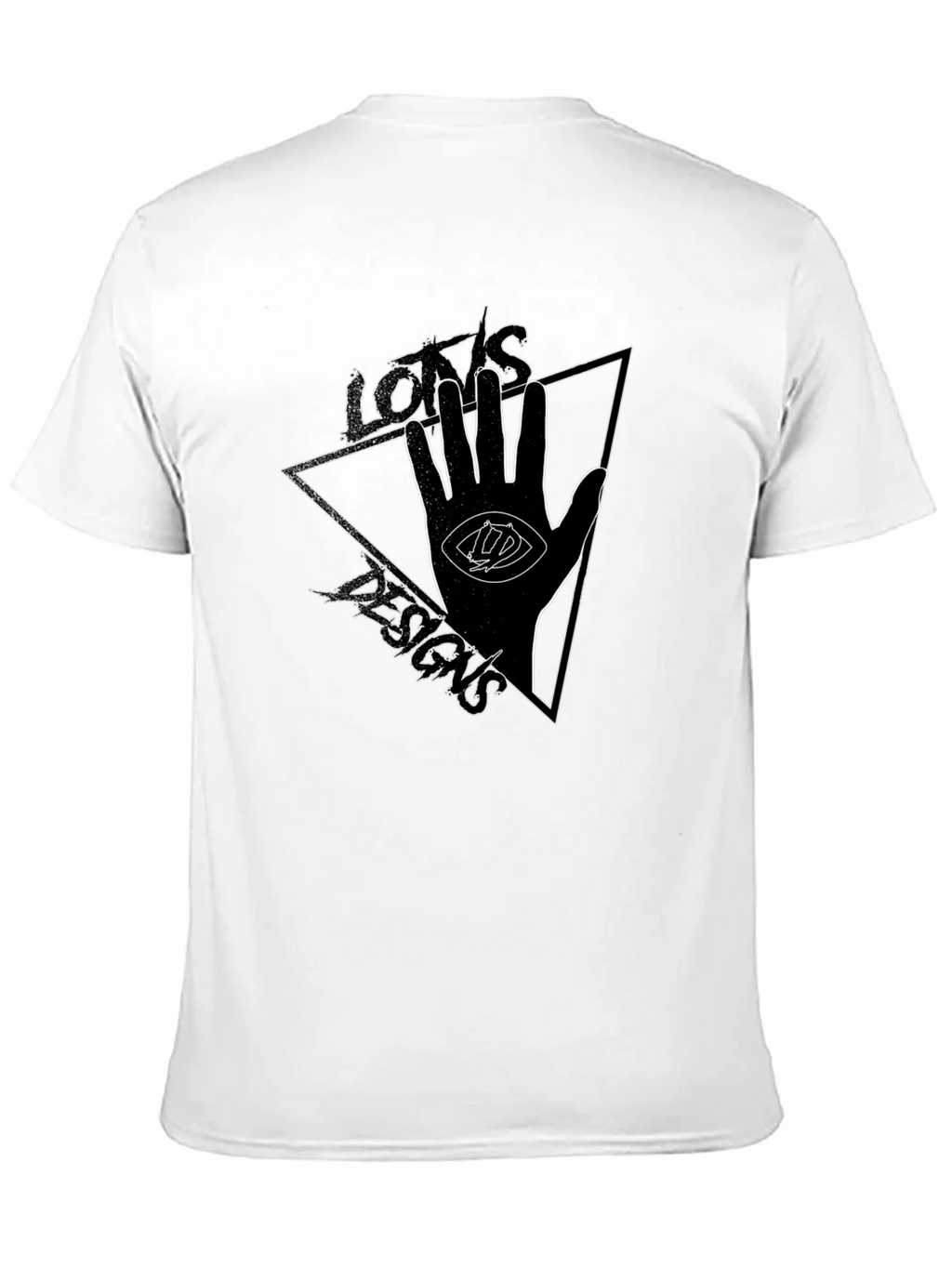 Eye Hand Triangle Graphic Tee - Black Cotton T-Shirt product image 2