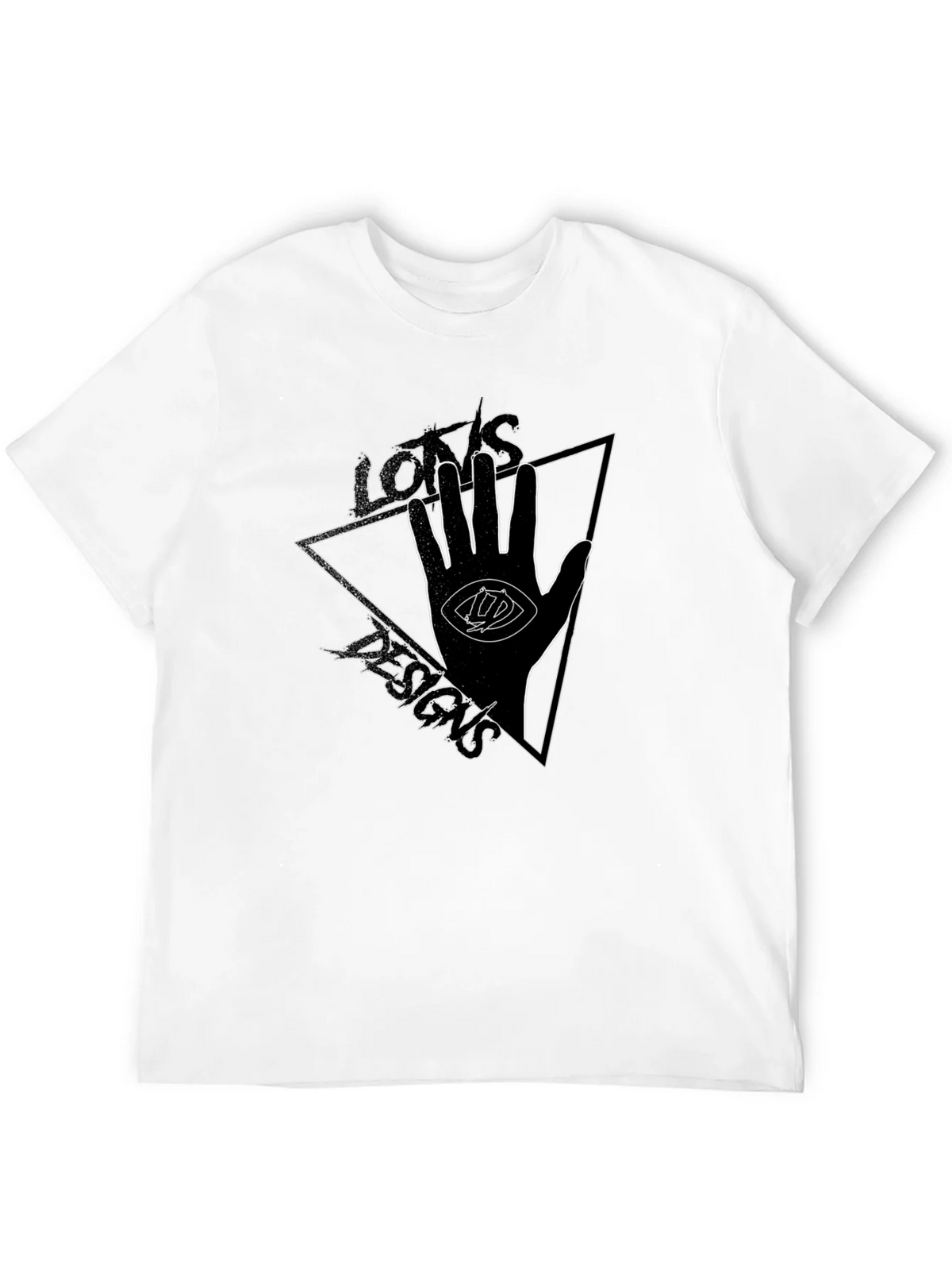 Eye Hand Triangle Graphic Tee - Black Cotton T-Shirt product image 3