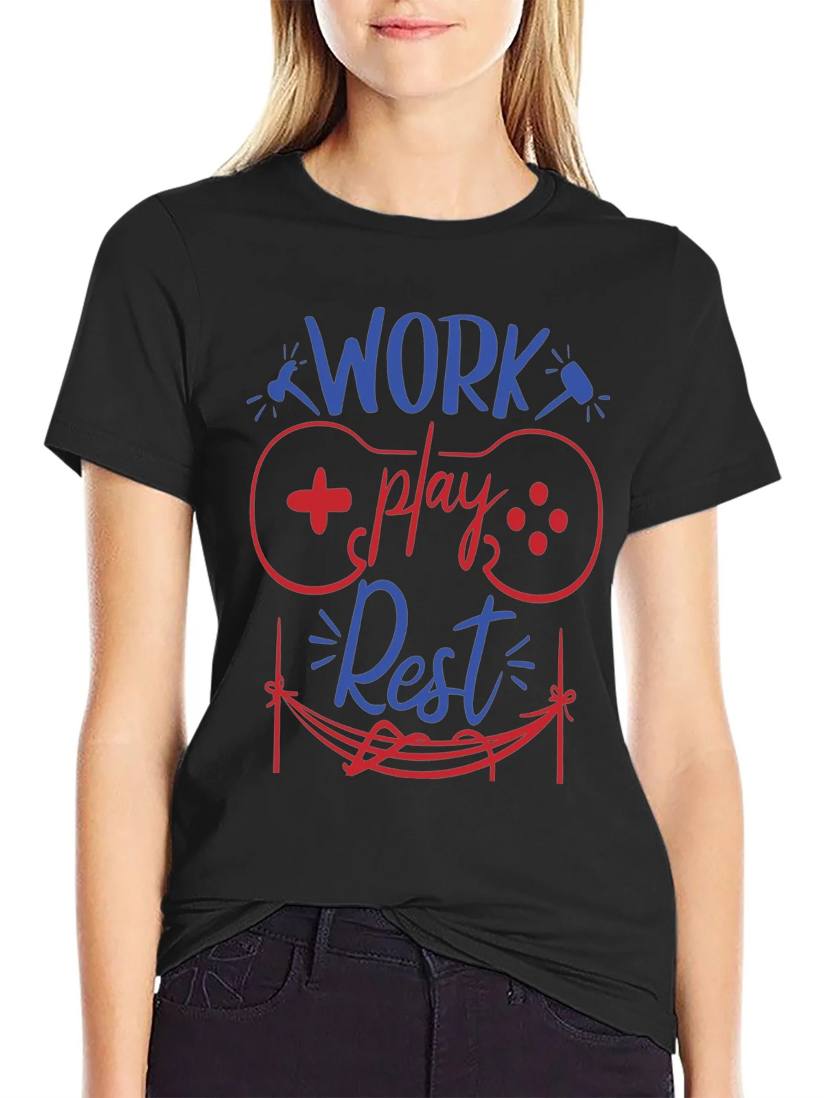 Work Play Rest Gamer Graphic T-Shirt product image 5