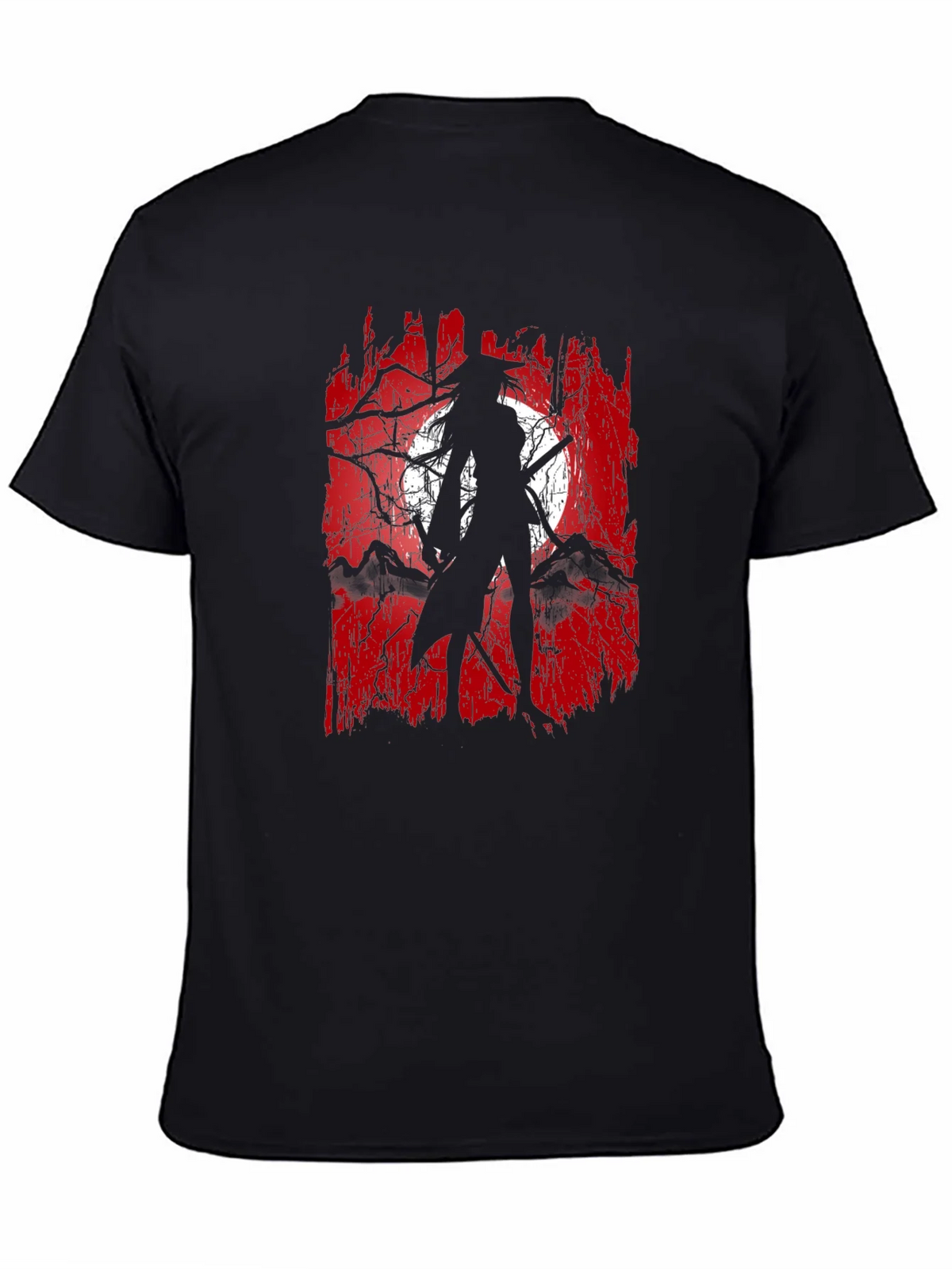 Samurai Moon Graphic Tee - Black Cotton product image 7
