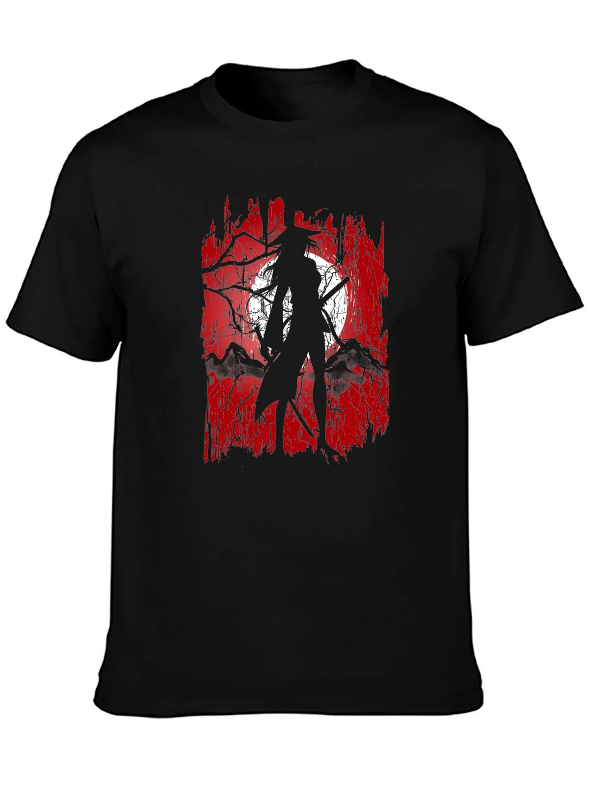 Samurai Moon Graphic Tee - Black Cotton product image 6