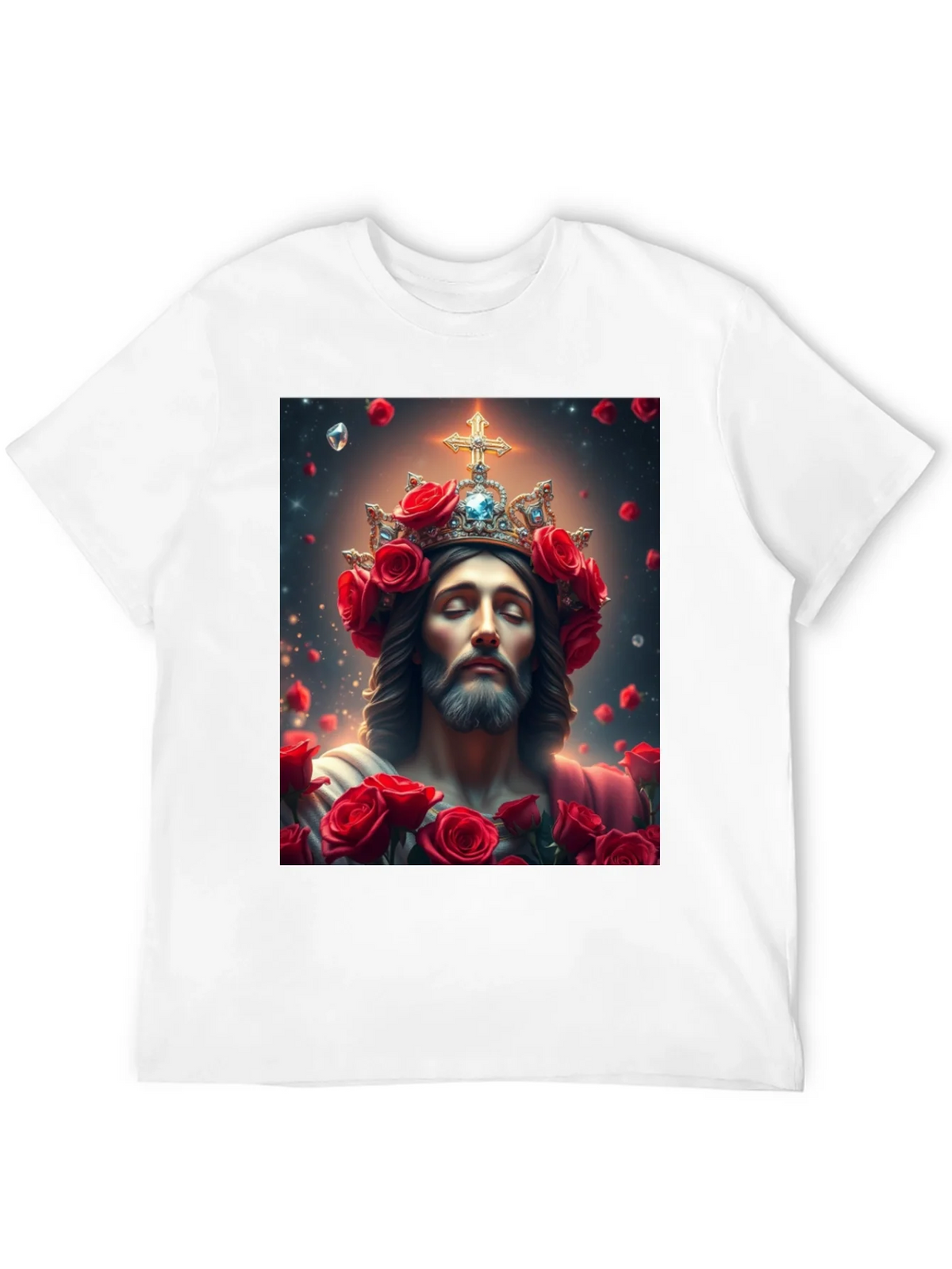 Jesus with Roses Graphic T-Shirt - Divine Apparel product image 3