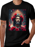 Jesus with Roses Graphic T-Shirt - Divine Apparel product image 1