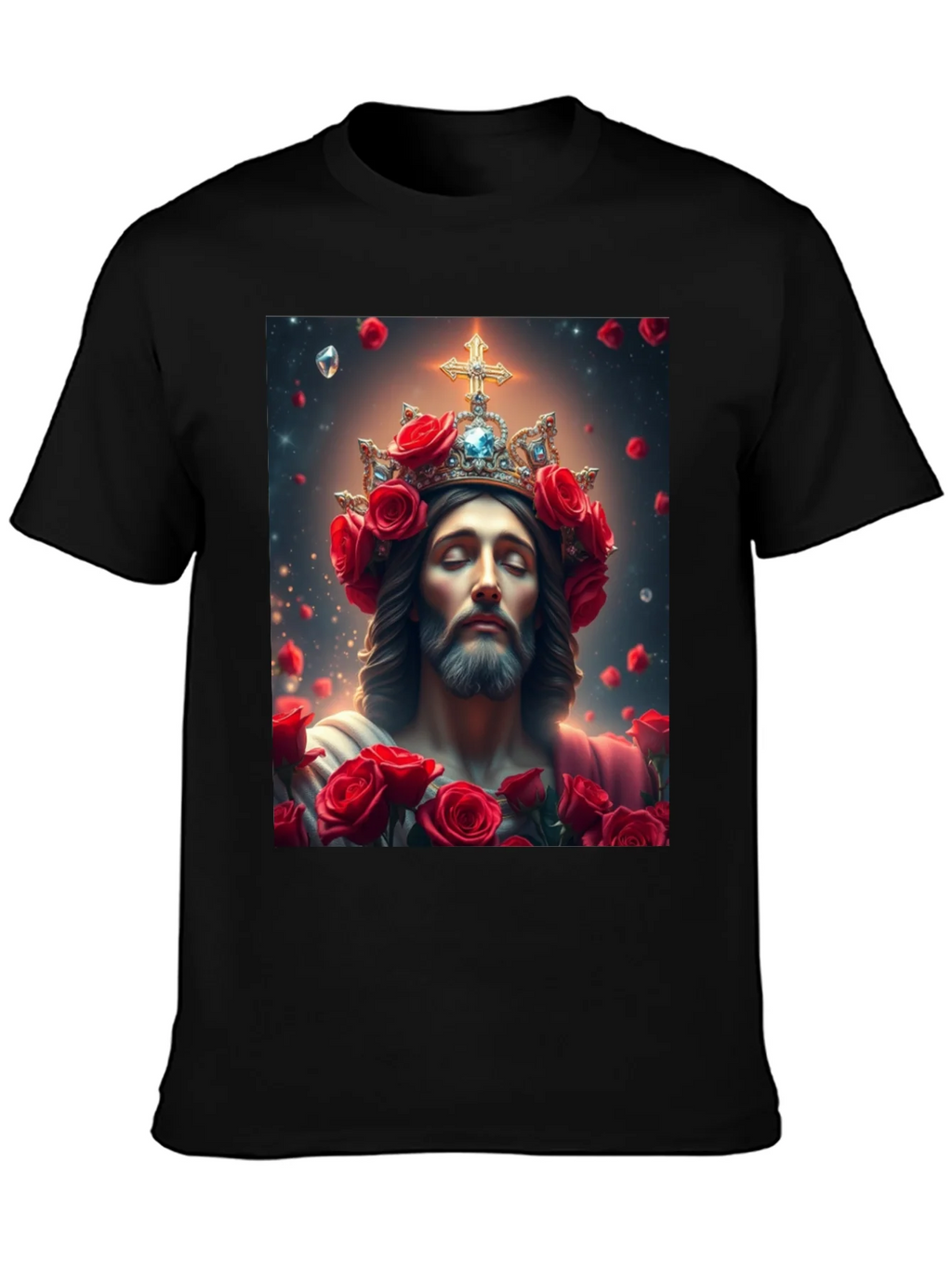 Jesus with Roses Graphic T-Shirt - Divine Apparel product image 6