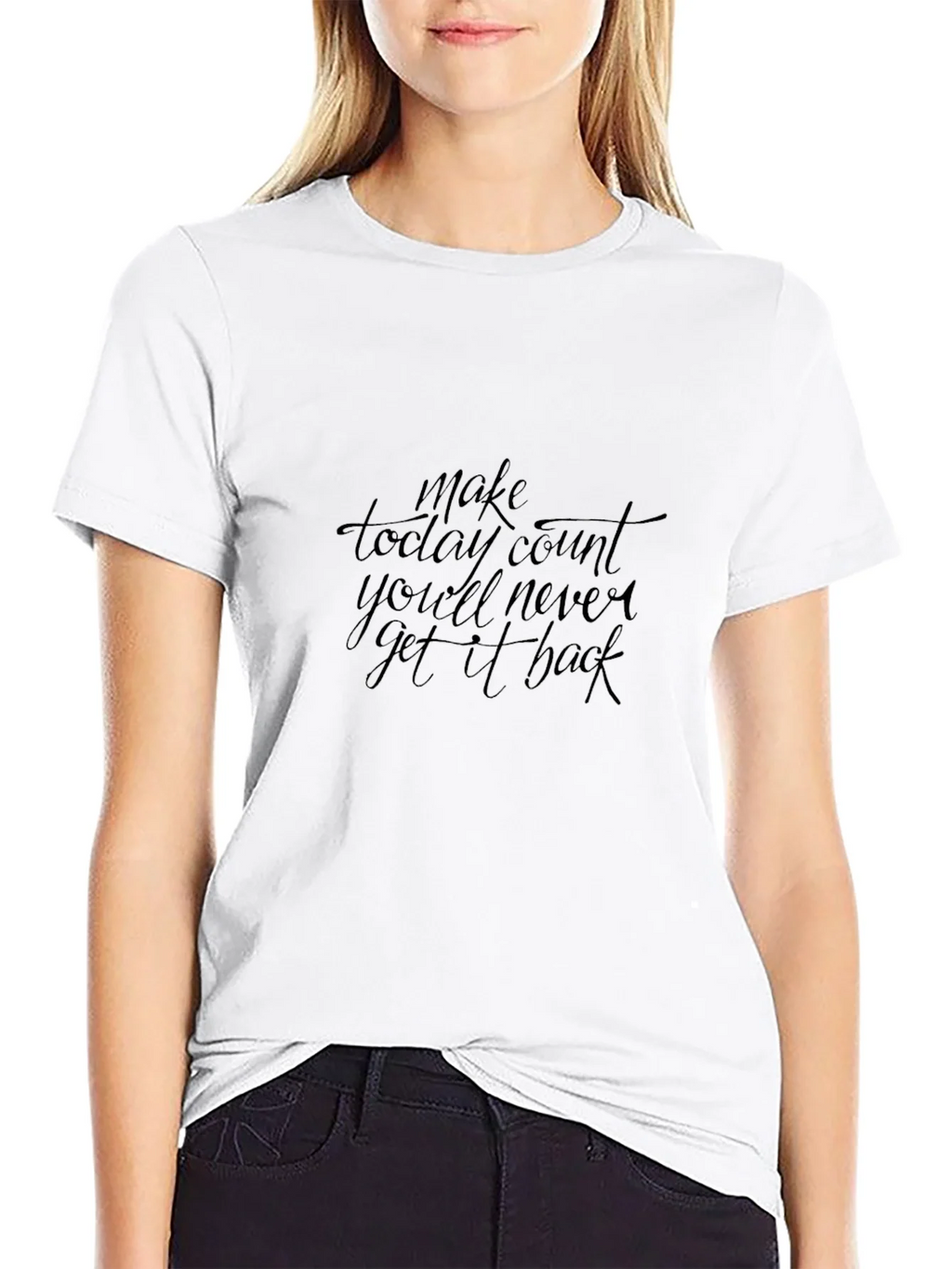 Inspirational Black T-Shirt - Make Today Count product image 11