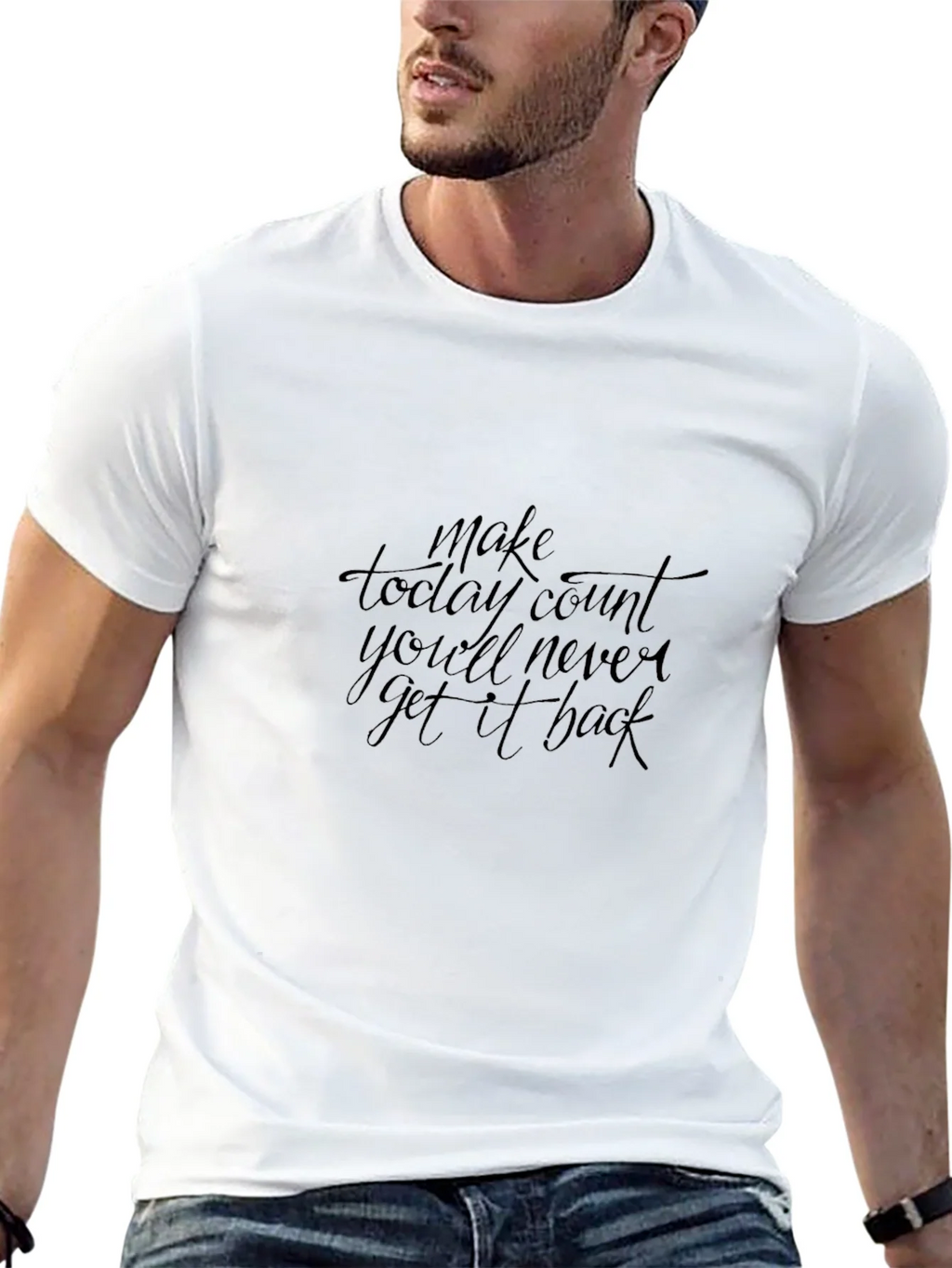 Inspirational Black T-Shirt - Make Today Count product image 4