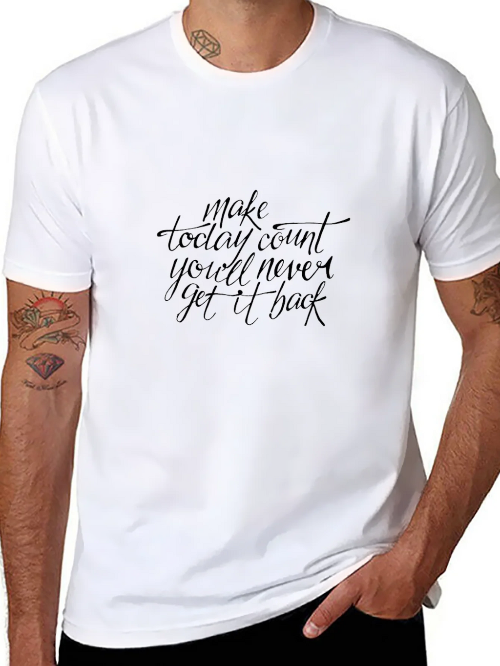 Inspirational Black T-Shirt - Make Today Count product image 10