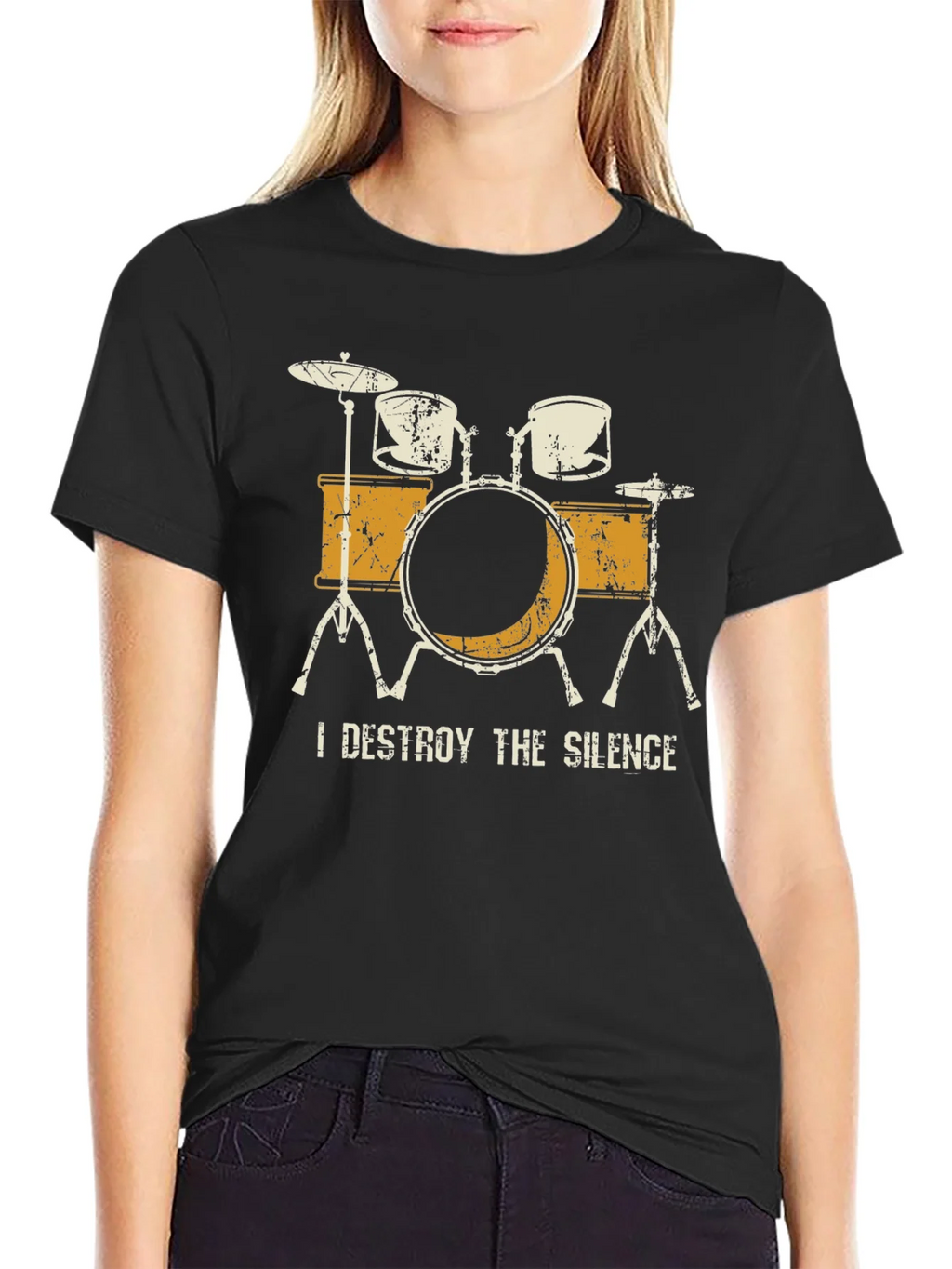 I Destroy The Silence Drum Set Graphic Tee product image 5