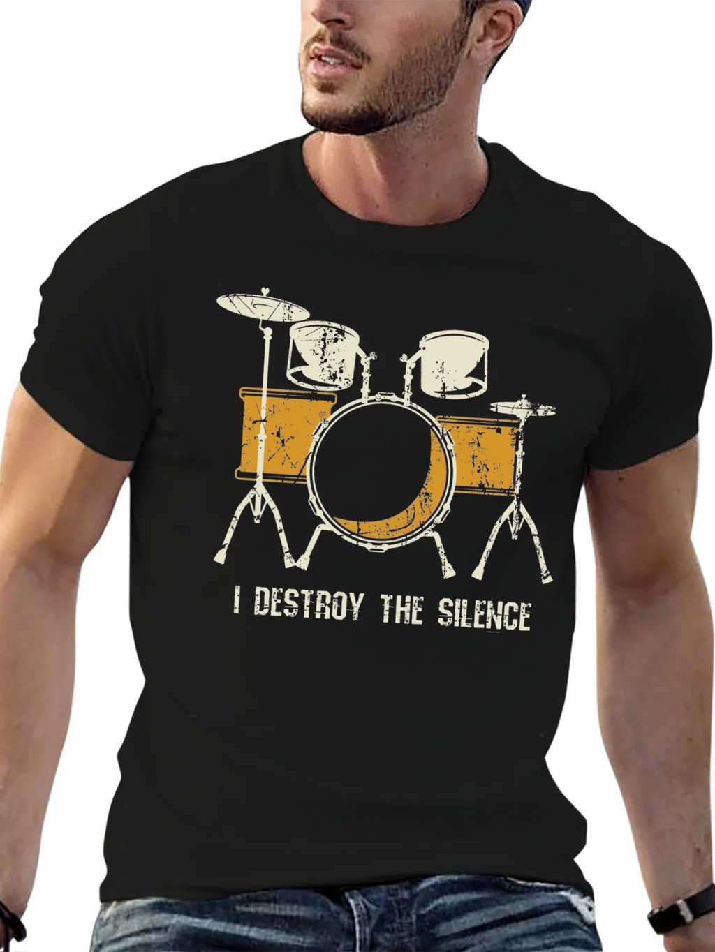 I Destroy The Silence Drum Set Graphic Tee product image 9