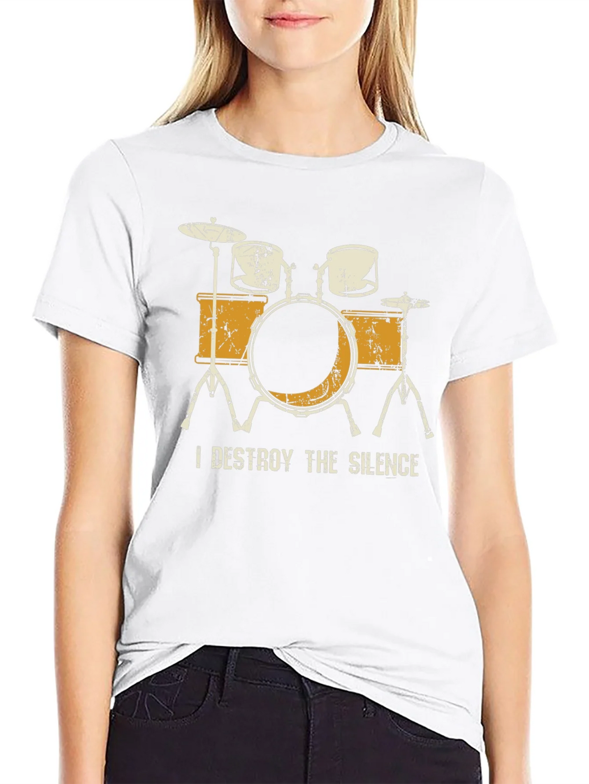 I Destroy The Silence Drum Set Graphic Tee product image 11