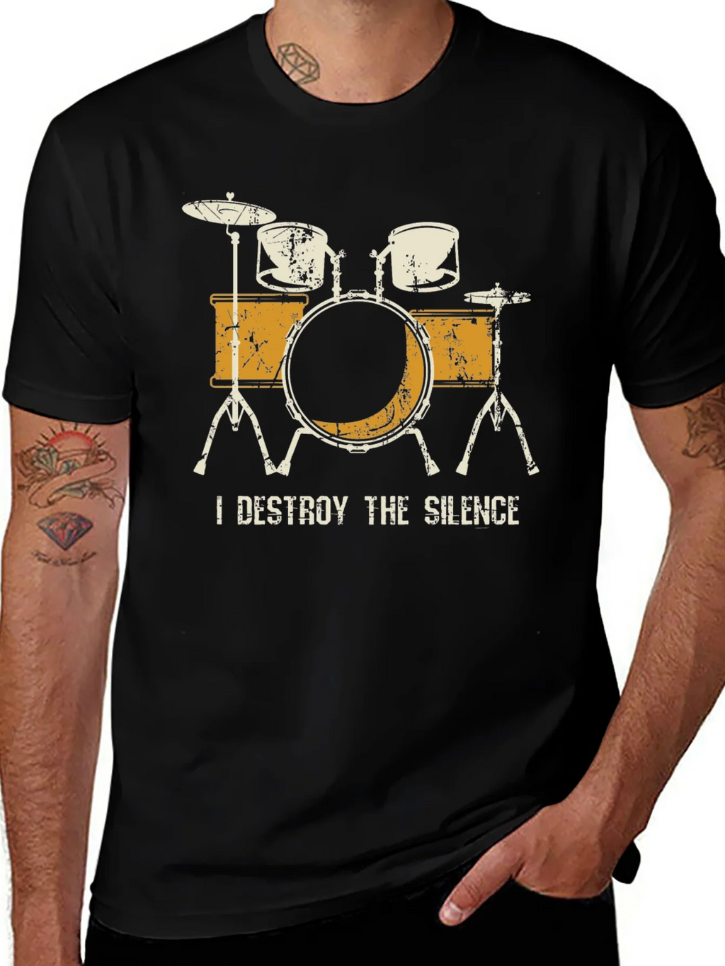 I Destroy The Silence Drum Set Graphic Tee product image 1