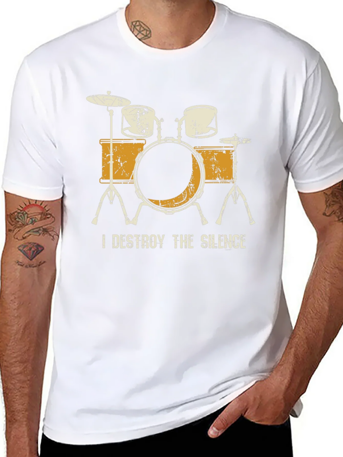 I Destroy The Silence Drum Set Graphic Tee product image 10