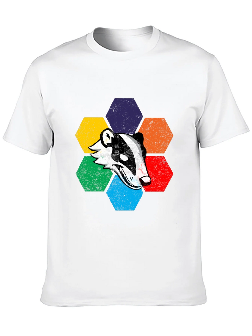 Retro Badger Hexagon Graphic T-Shirt product image 12