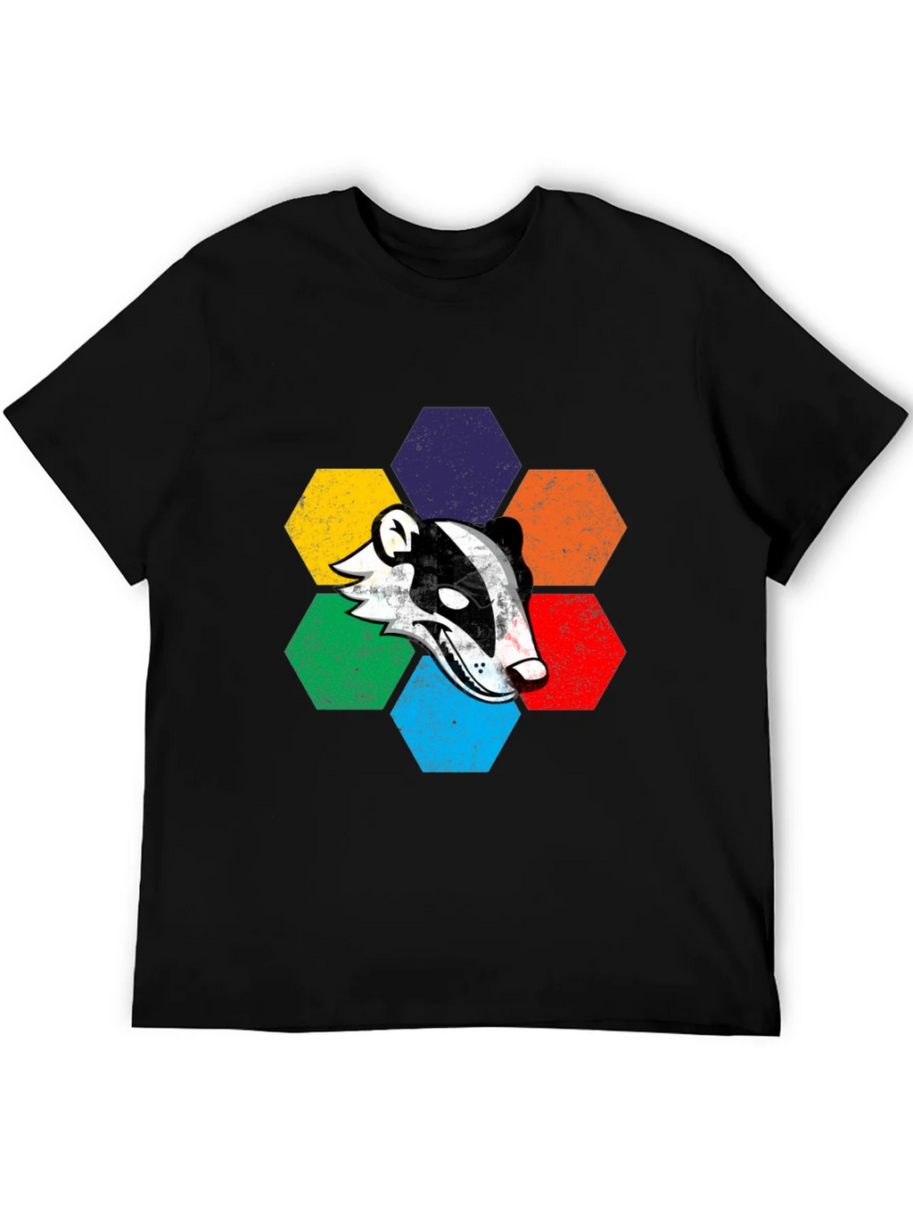 Retro Badger Hexagon Graphic T-Shirt product image 8