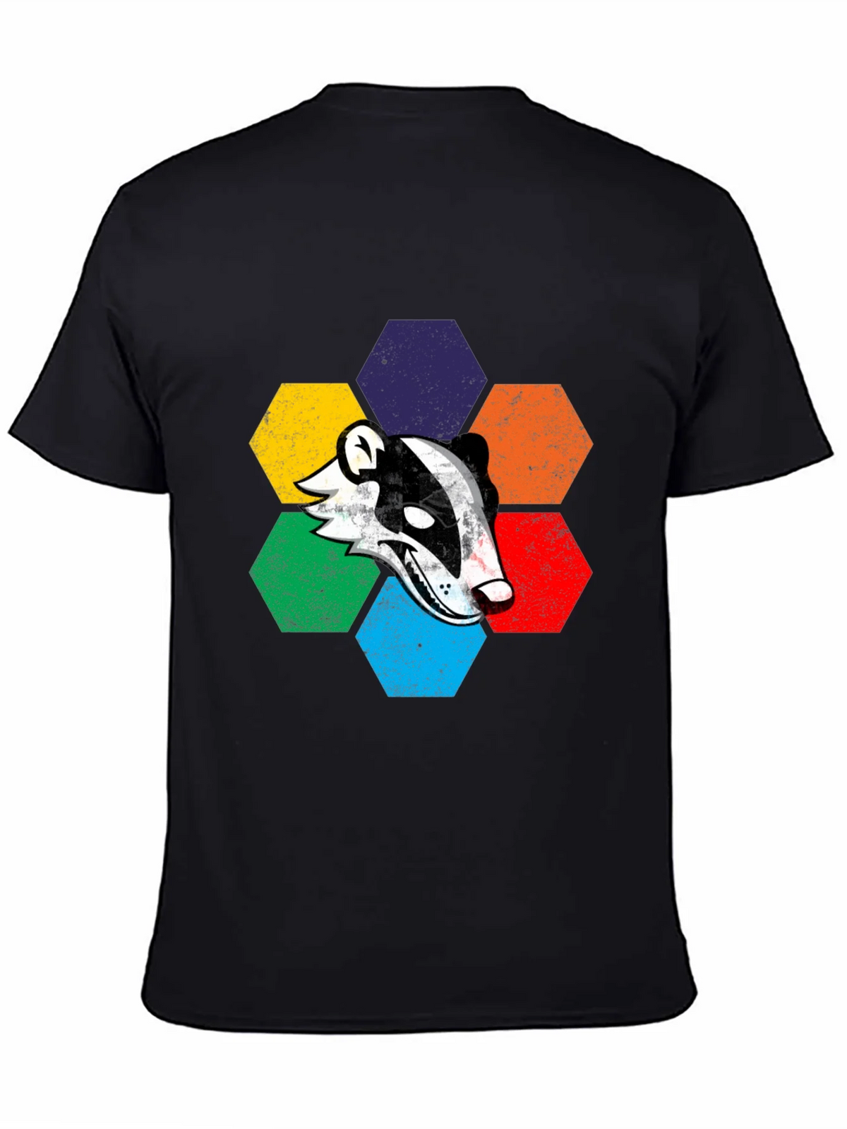 Retro Badger Hexagon Graphic T-Shirt product image 7