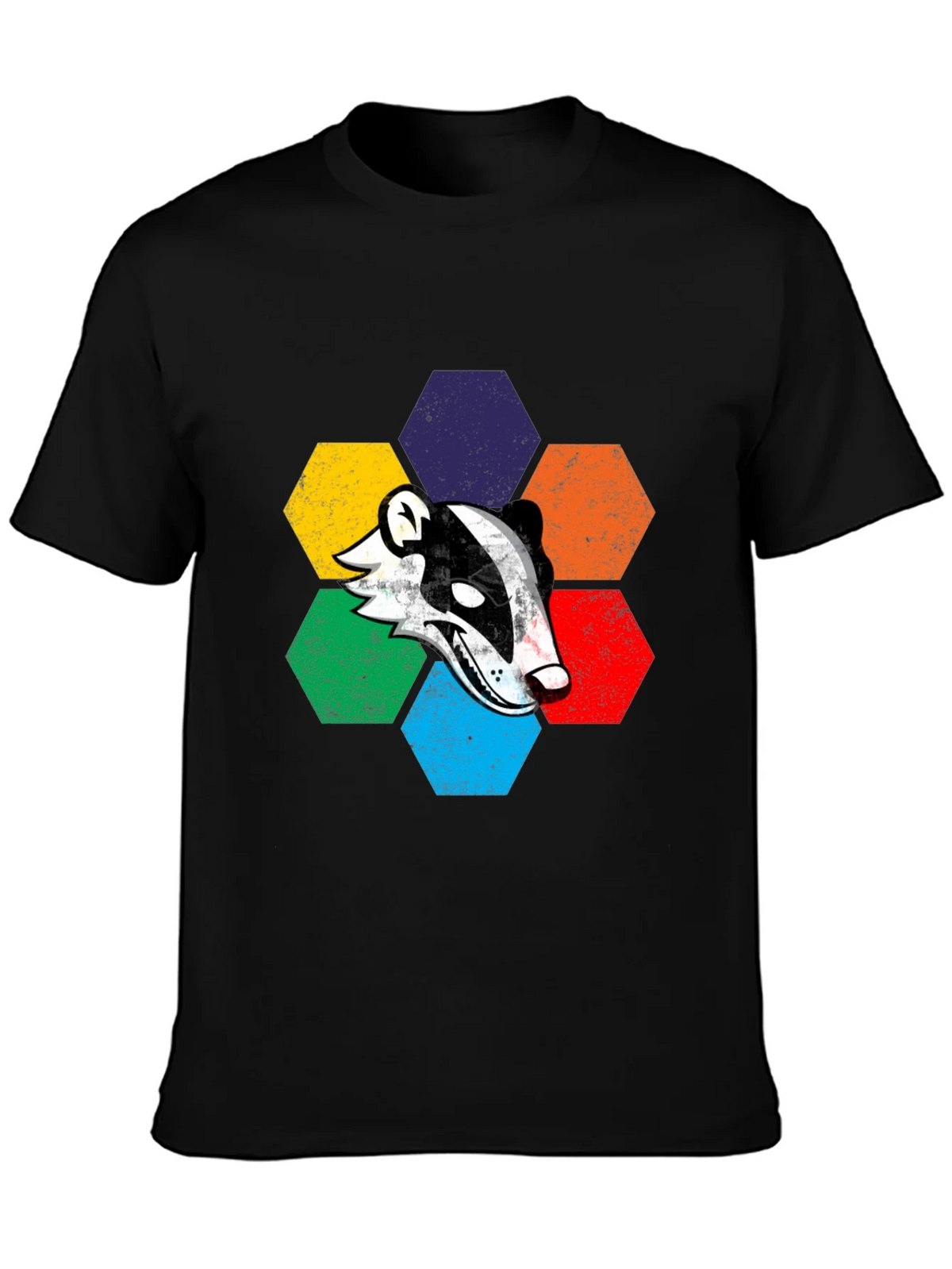 Retro Badger Hexagon Graphic T-Shirt product image 6