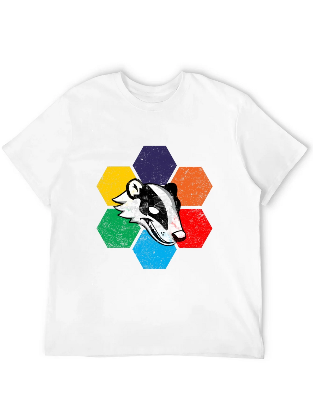 Retro Badger Hexagon Graphic T-Shirt product image 3