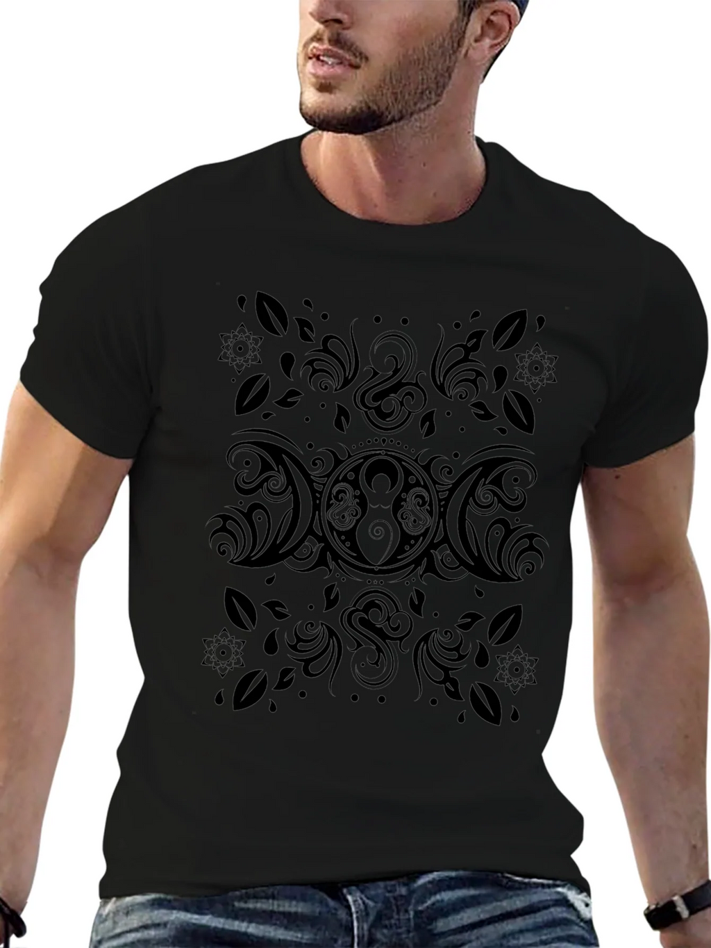 Black Triple Moon Goddess T-Shirt product image 9