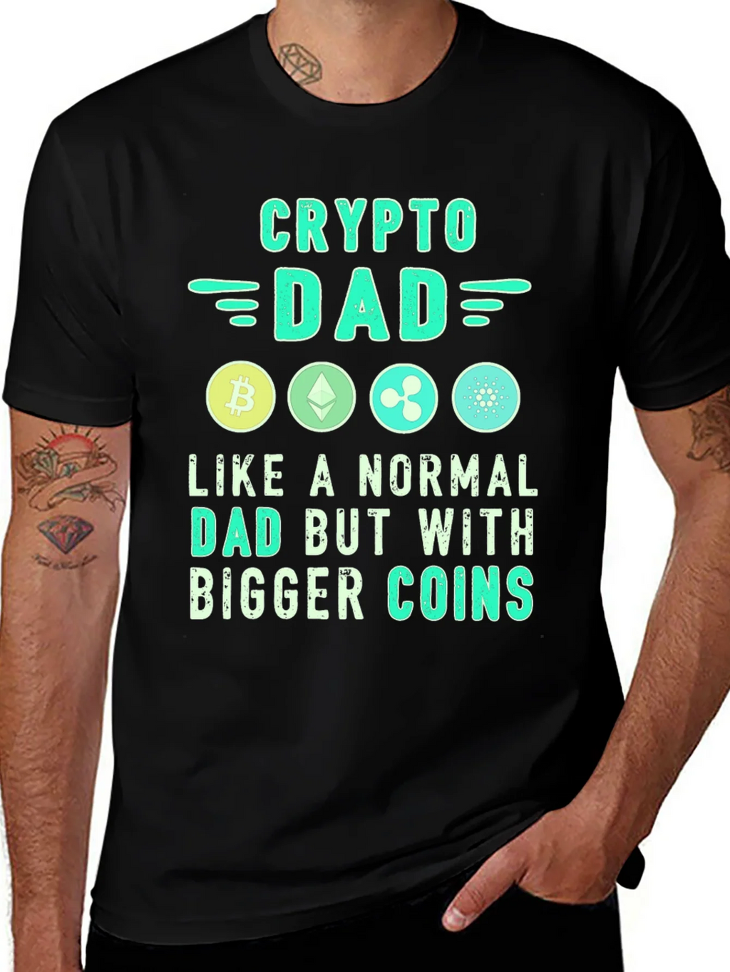 Crypto Dad T-Shirt - Bitcoin Ethereum XRP product image 1