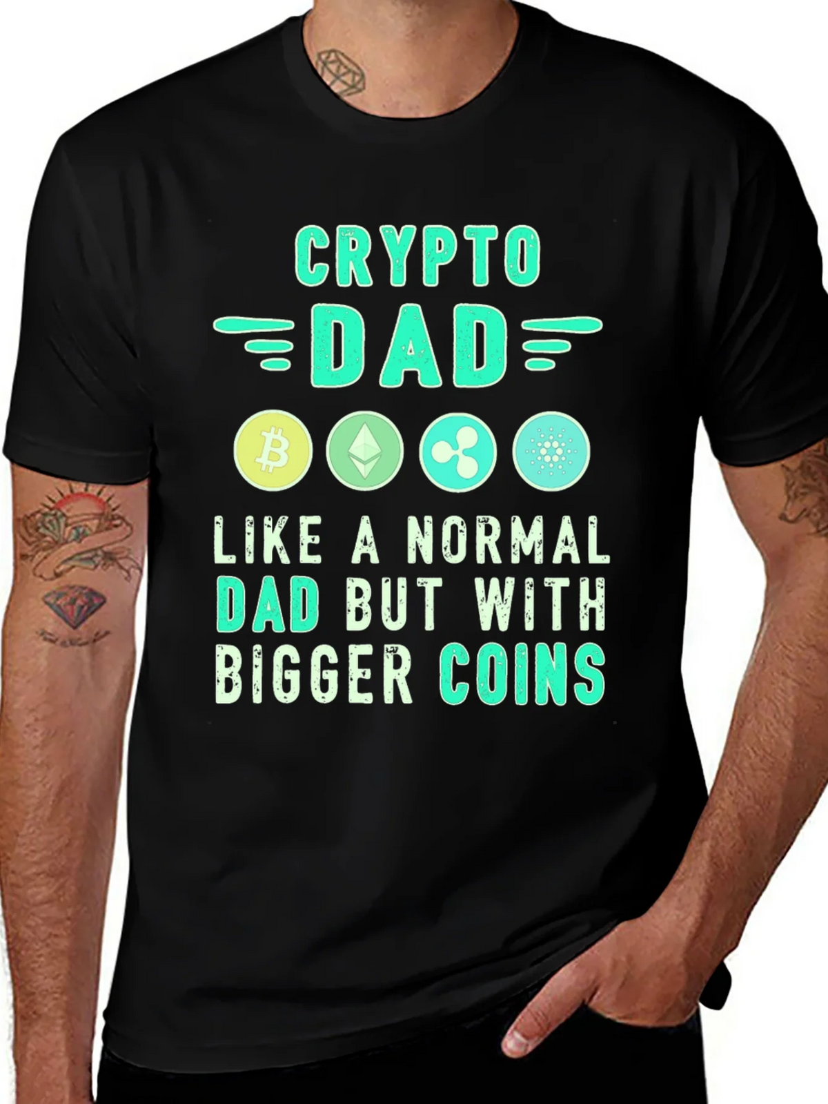 Crypto Dad T-Shirt - Bitcoin Ethereum XRP product image 1