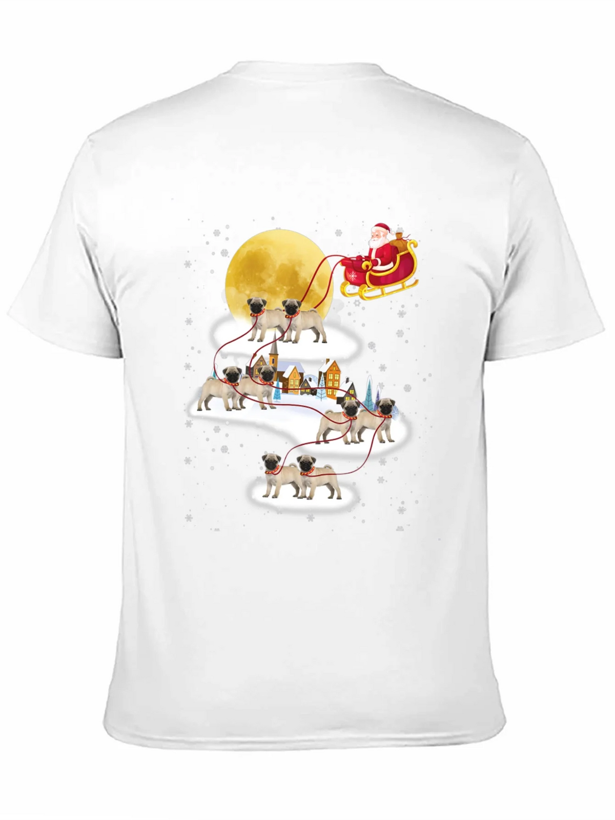Christmas Pug Santa Sleigh T-Shirt product image 2