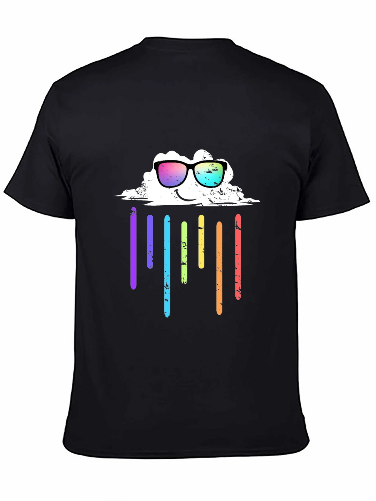 Rainbow Cloud Graphic Tee - Black T-Shirt product image 7