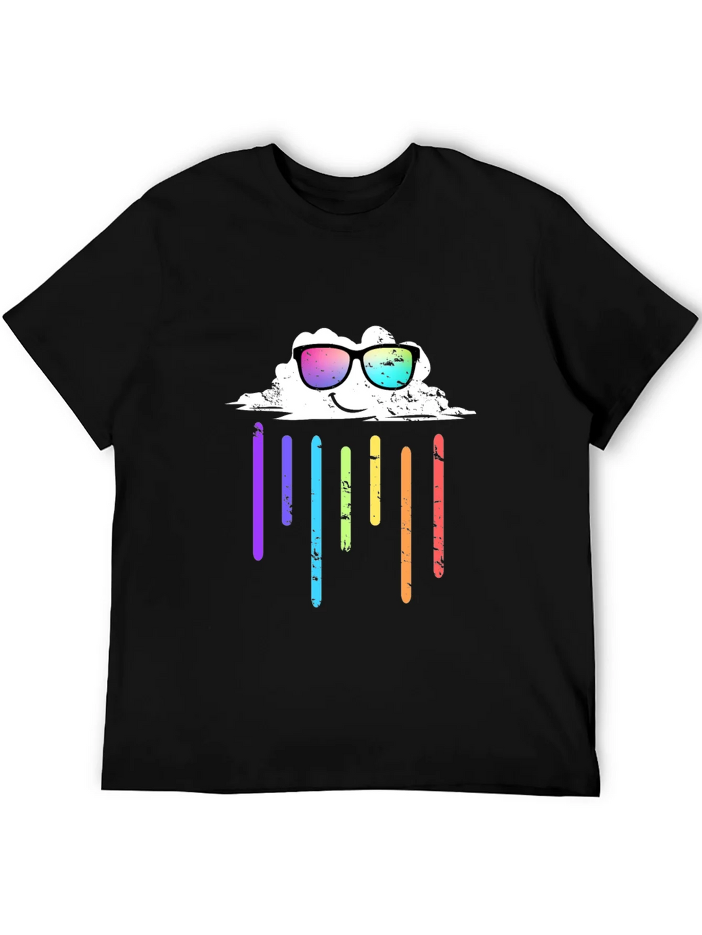 Rainbow Cloud Graphic Tee - Black T-Shirt product image 8