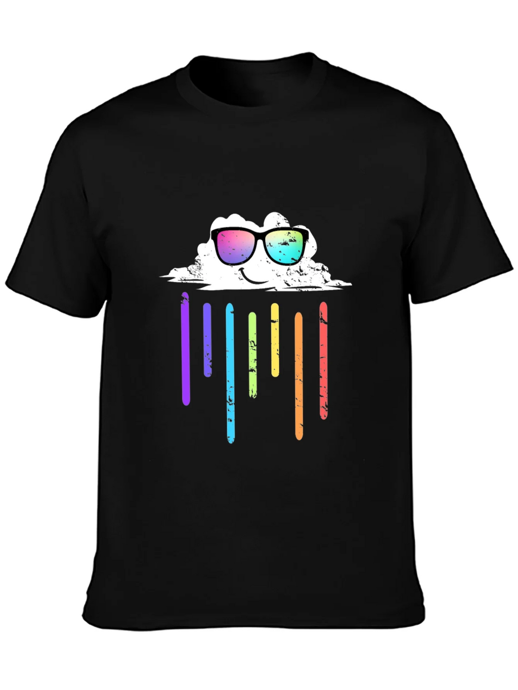 Rainbow Cloud Graphic Tee - Black T-Shirt product image 6