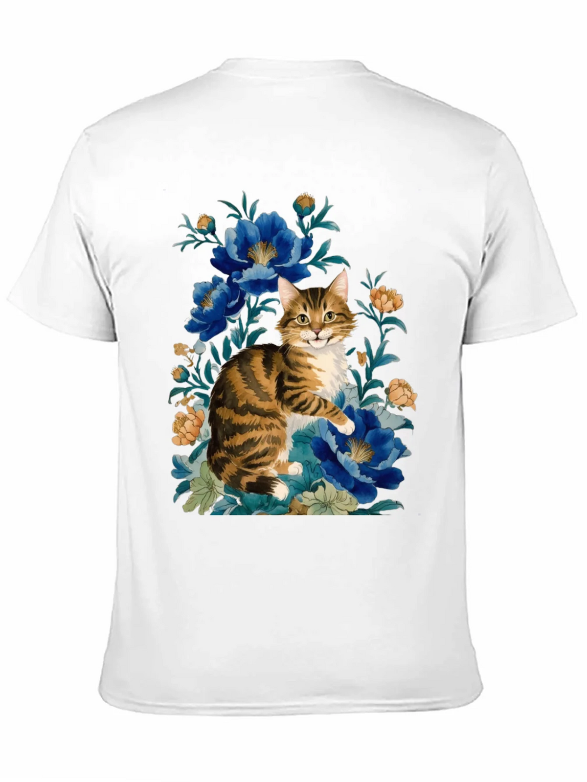 Floral Cat Graphic Tee - Soft Cotton Blend product image 2