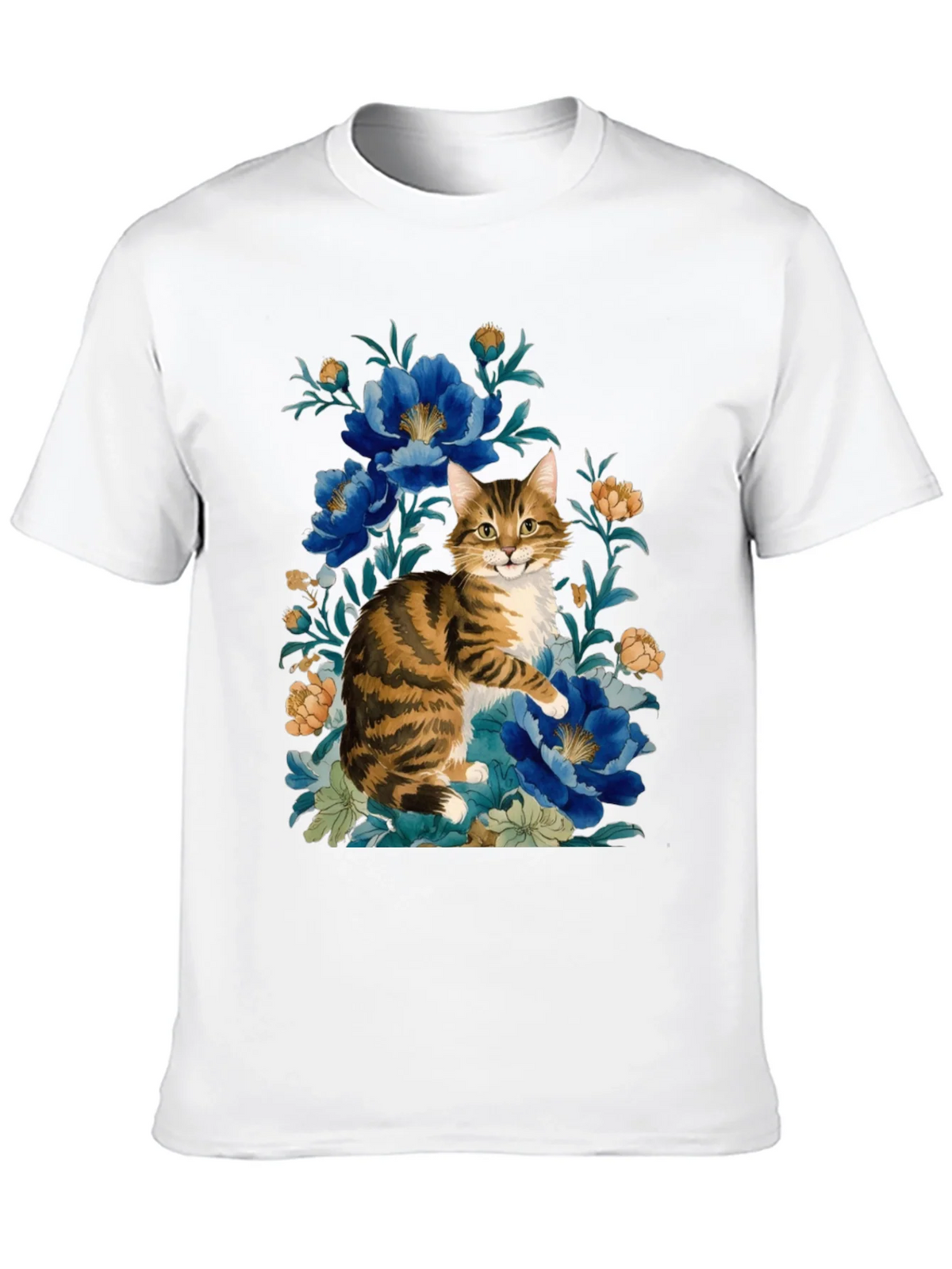 Floral Cat Graphic Tee - Soft Cotton Blend product image 12