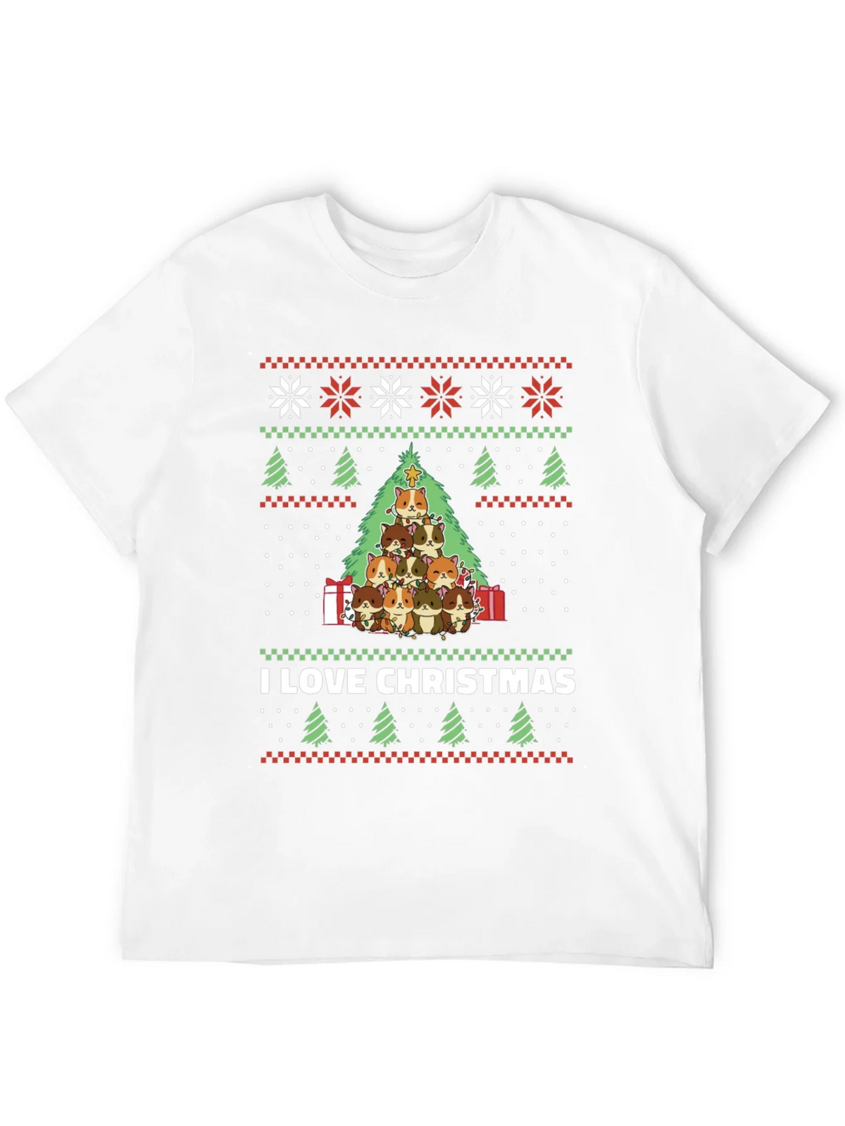 I Love Christmas Guinea Pig Tree T-Shirt product image 3