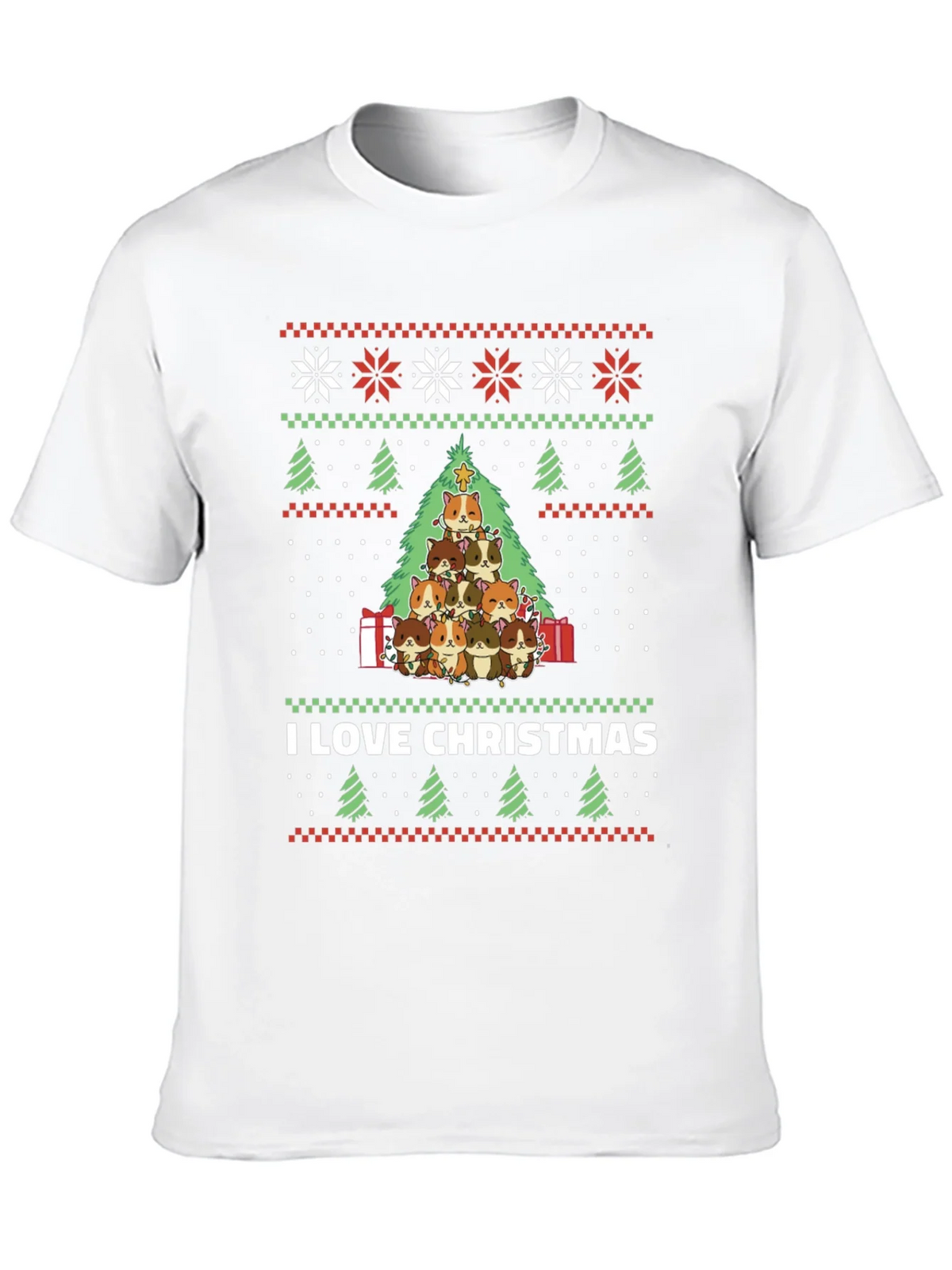 I Love Christmas Guinea Pig Tree T-Shirt product image 12