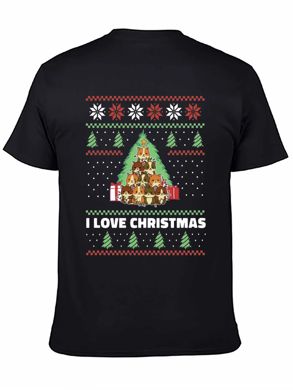 I Love Christmas Guinea Pig Tree T-Shirt product image 7