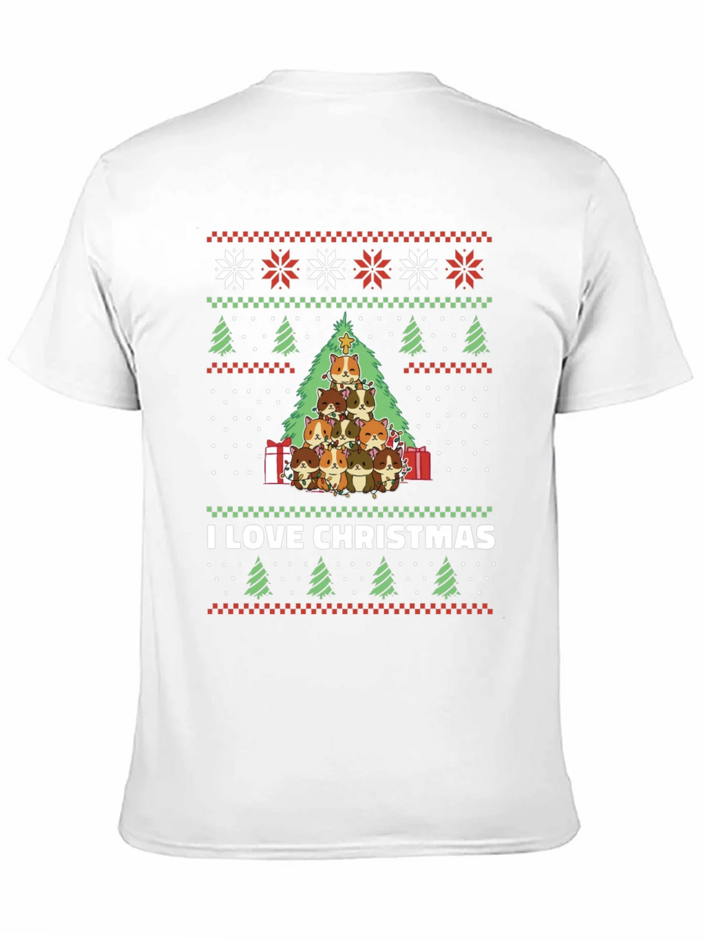 I Love Christmas Guinea Pig Tree T-Shirt product image 2