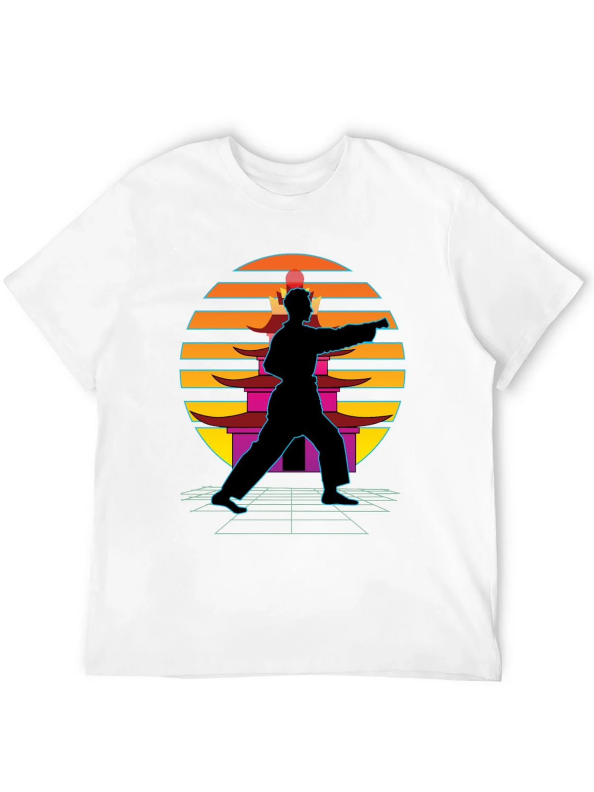 Retro Karate Black T-Shirt product image 3