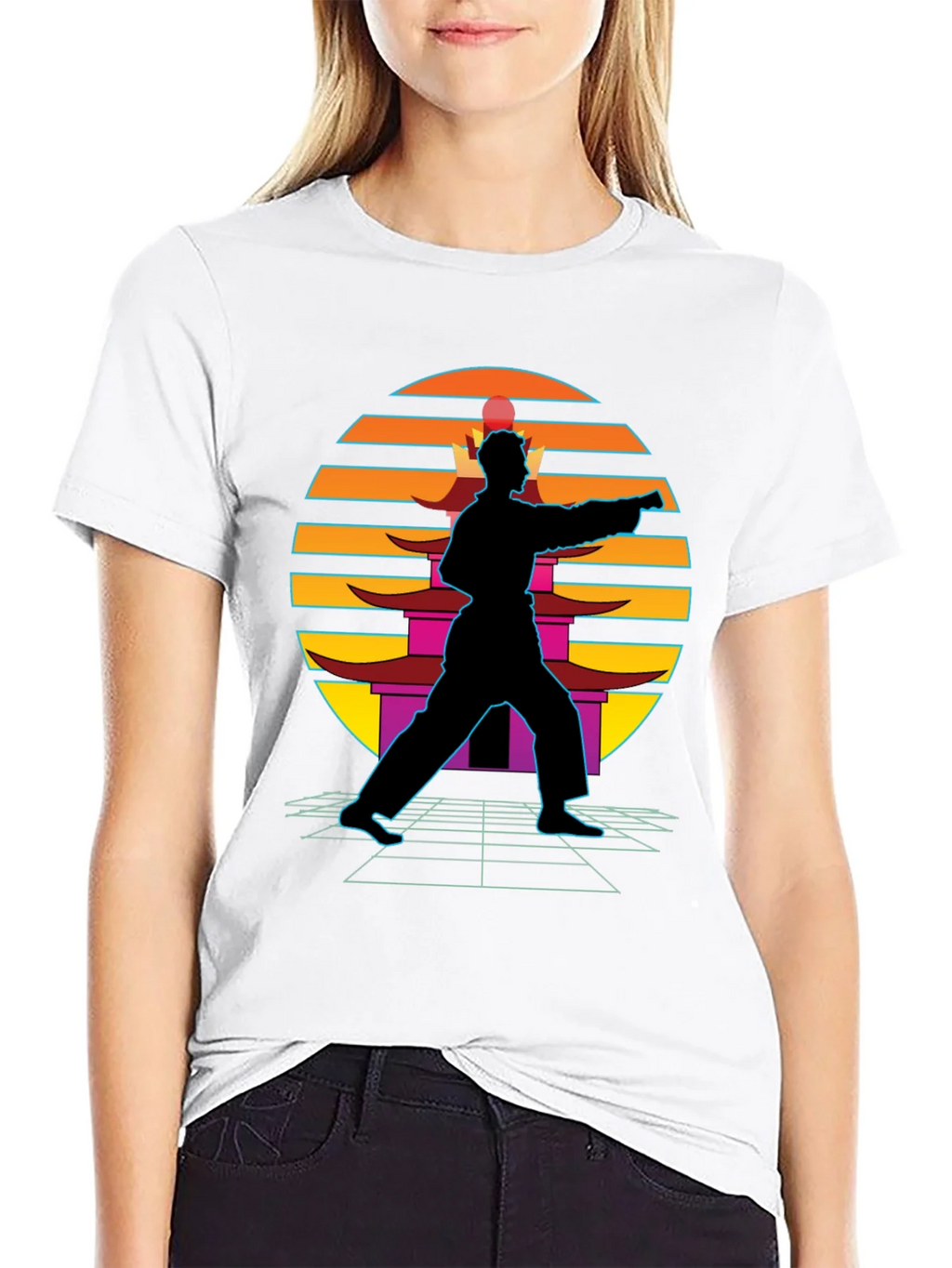 Retro Karate Black T-Shirt product image 11