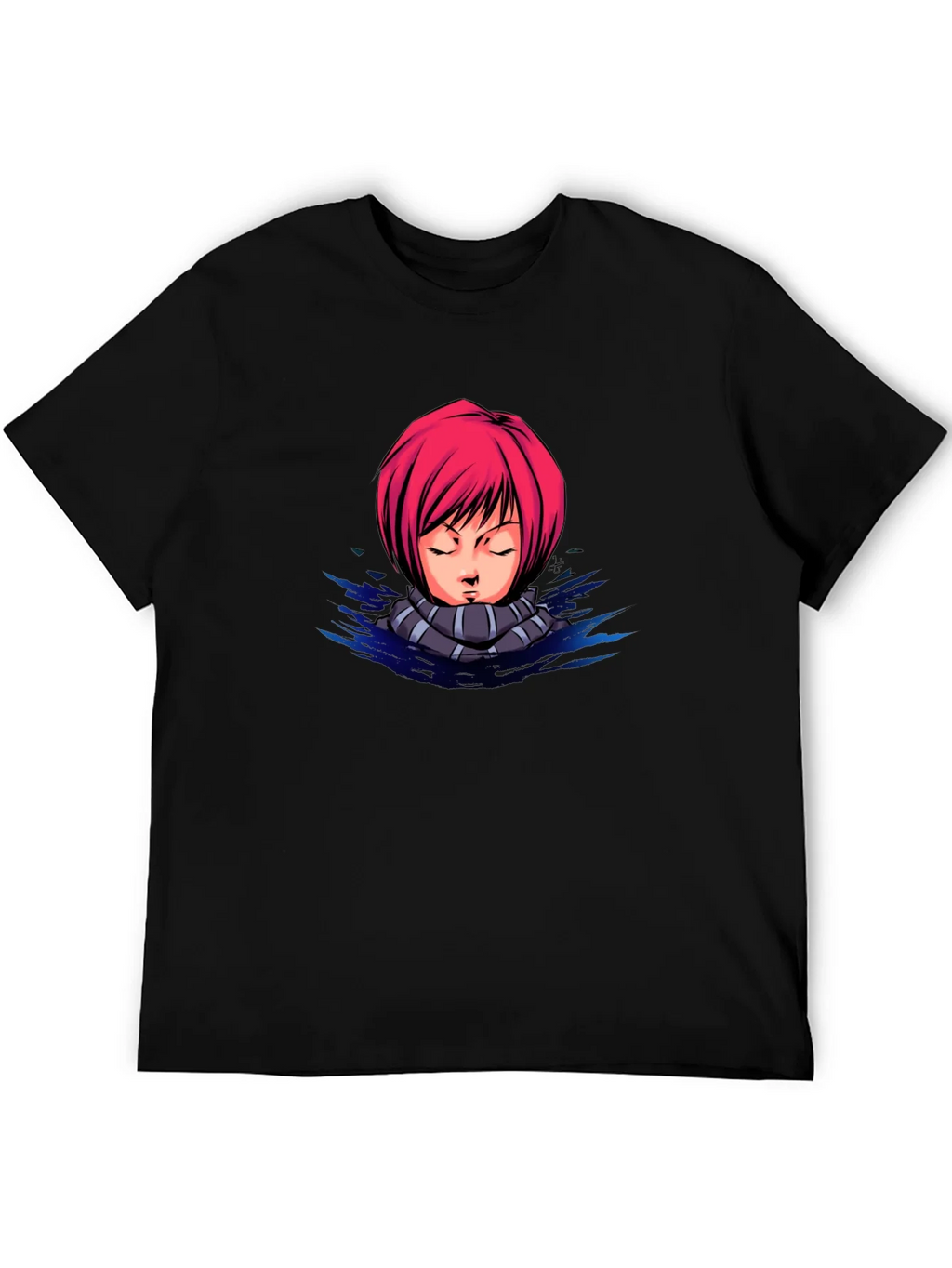 Anime Girl Graphic Tee - Black Cotton T-Shirt product image 8