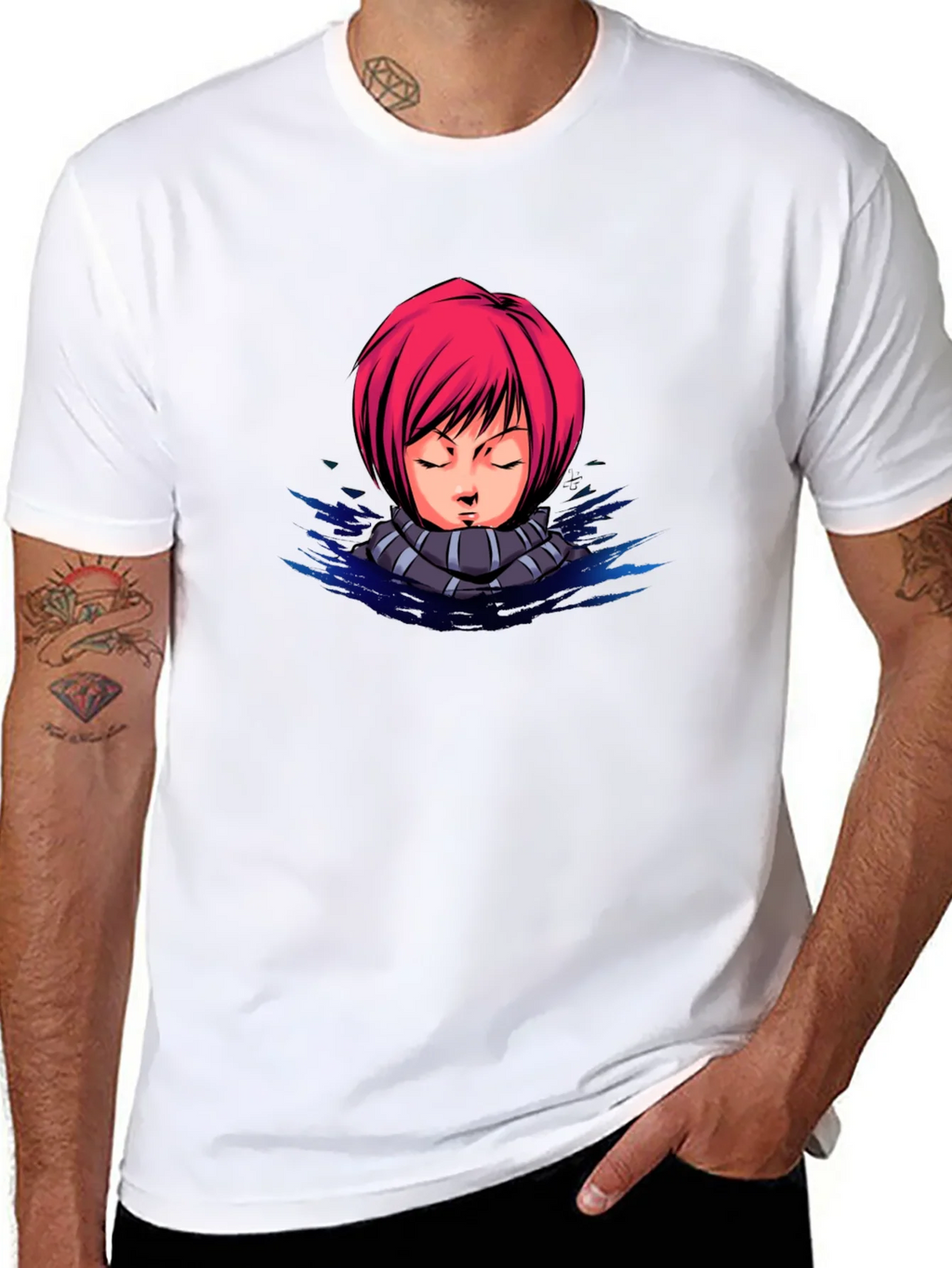 Anime Girl Graphic Tee - Black Cotton T-Shirt product image 10