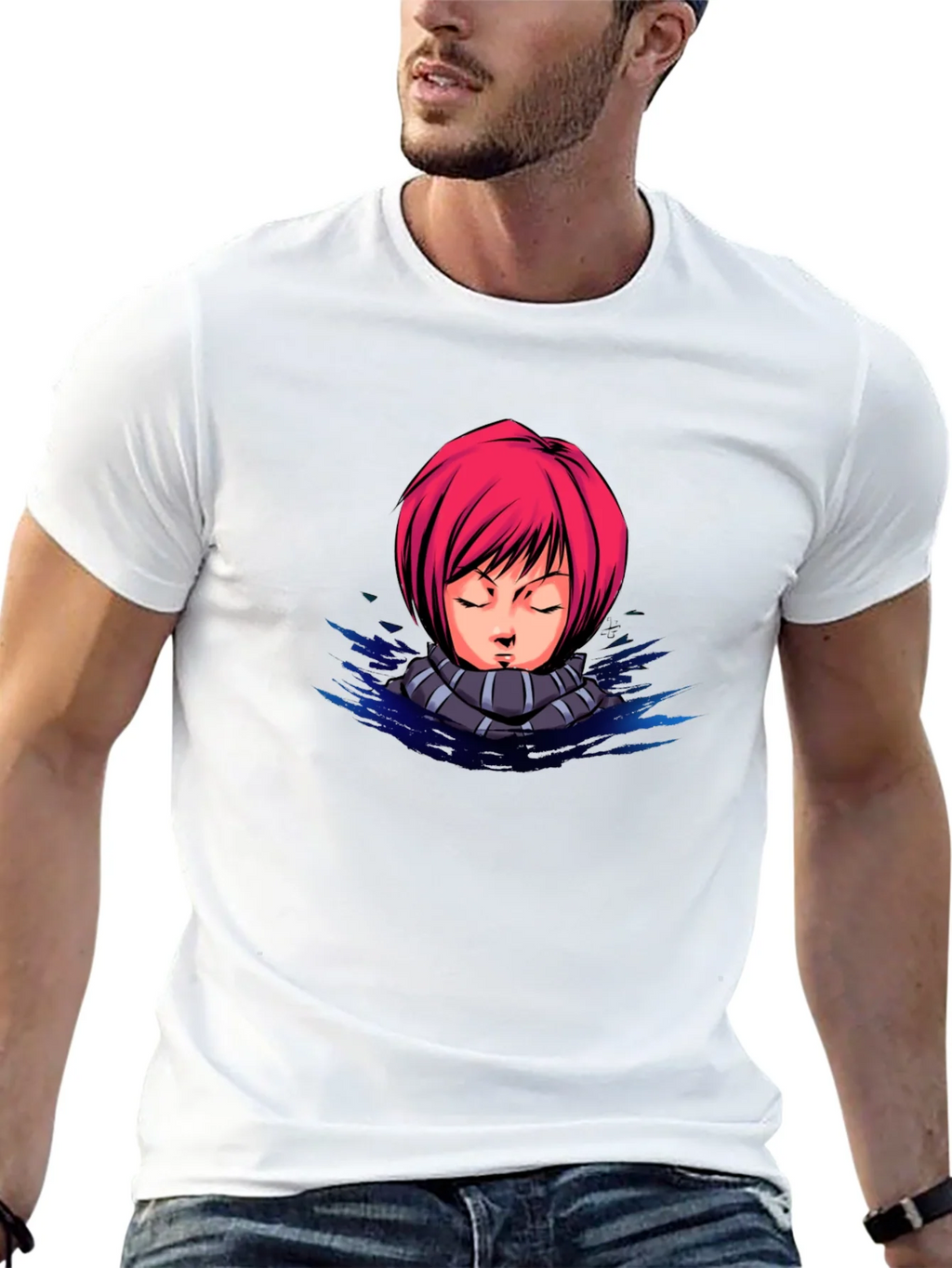 Anime Girl Graphic Tee - Black Cotton T-Shirt product image 4
