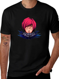 Anime Girl Graphic Tee - Black Cotton T-Shirt product image 1