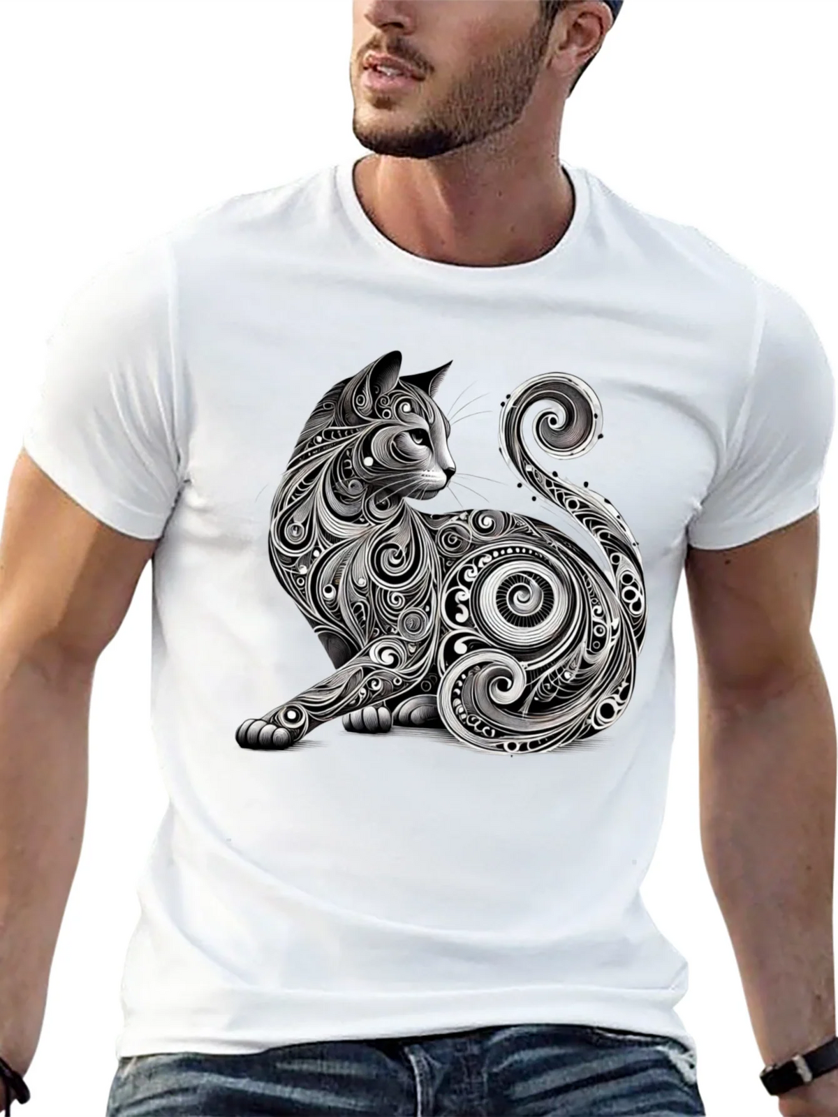 Stylish Cat Graphic Tee - Unique Design product image 4