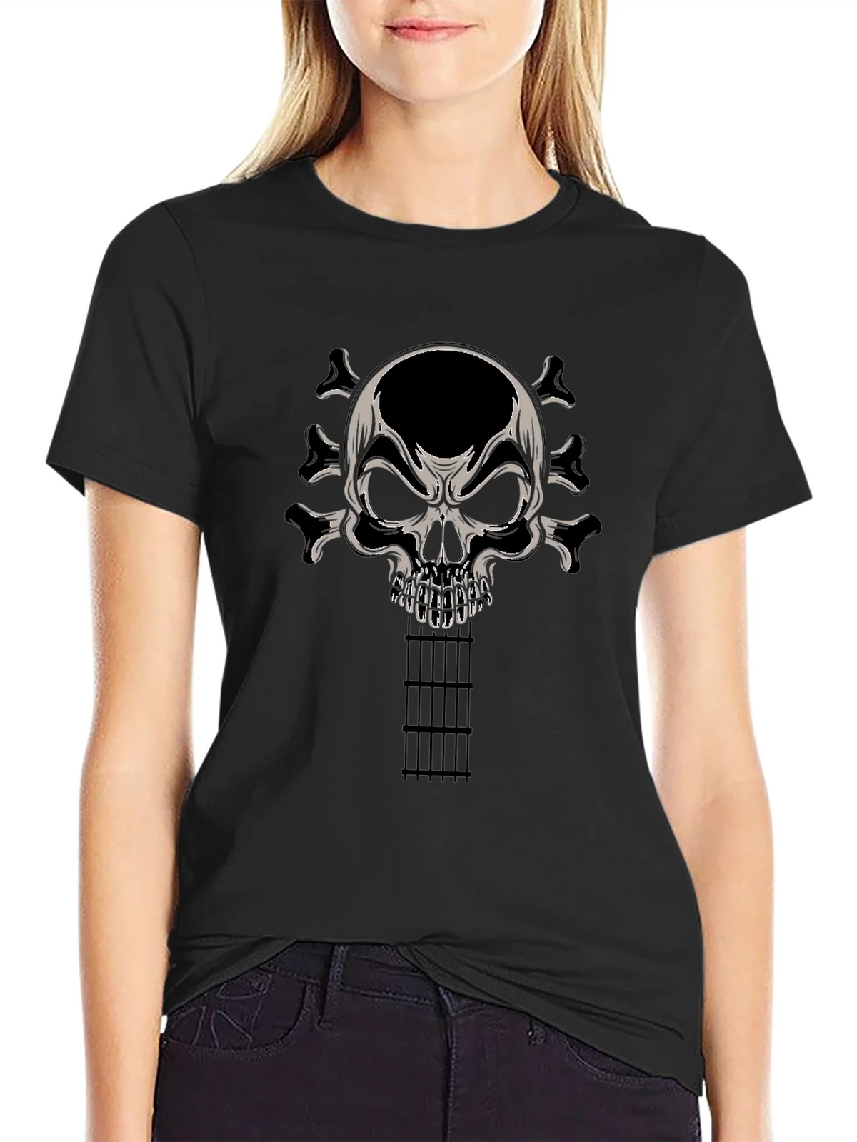 Skull Guitar T-Shirt - Rocker Tee product image 5