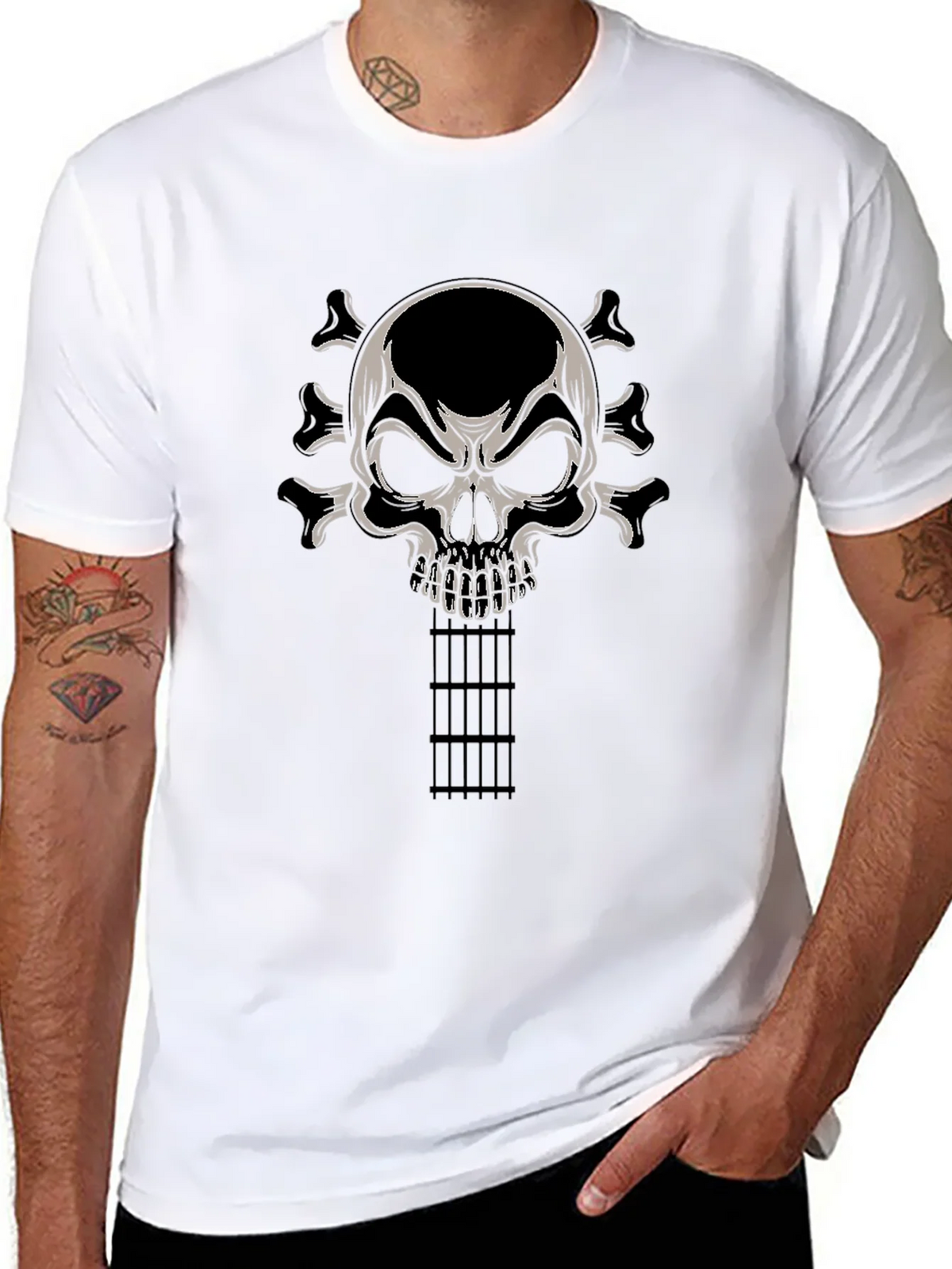 Skull Guitar T-Shirt - Rocker Tee product image 10
