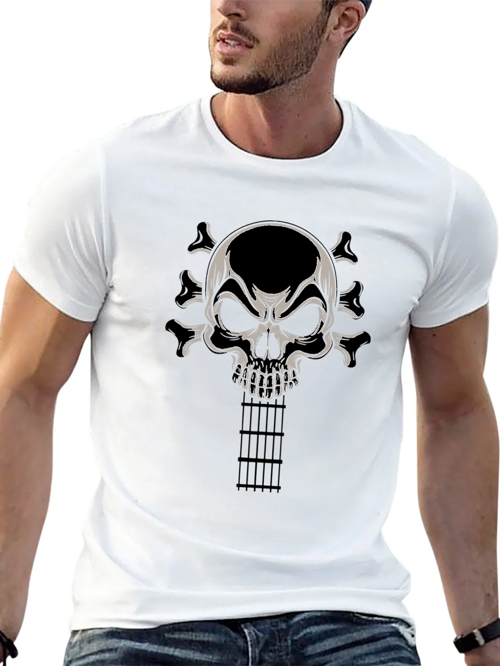 Skull Guitar T-Shirt - Rocker Tee product image 4